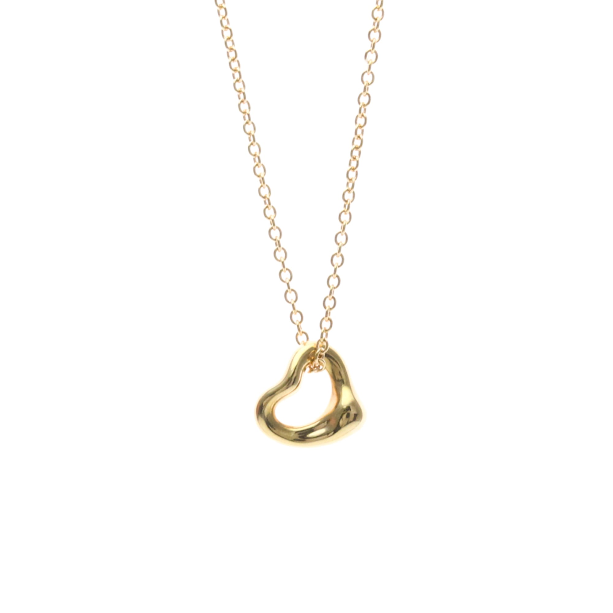 Tiffany Open Heart Extra Mini Necklace Pink Gold (18K) No Stone Men,Women Fashion Pendant Necklace (