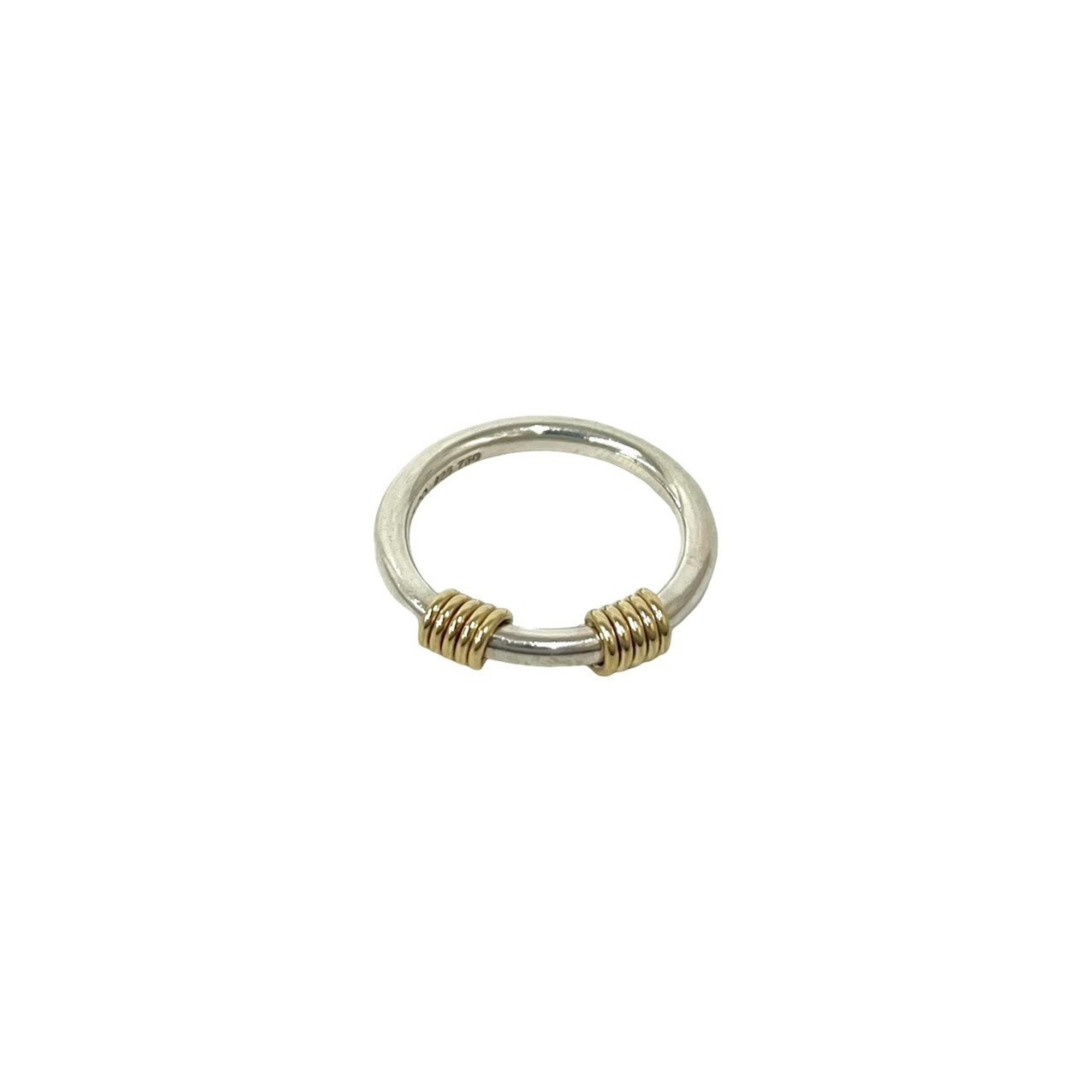 TIFFANY&Co. Tiffany Bandwith 2-Wire Ring, 925 Sterling Silver, 18K Gold, 750YG, Silver and Item No.