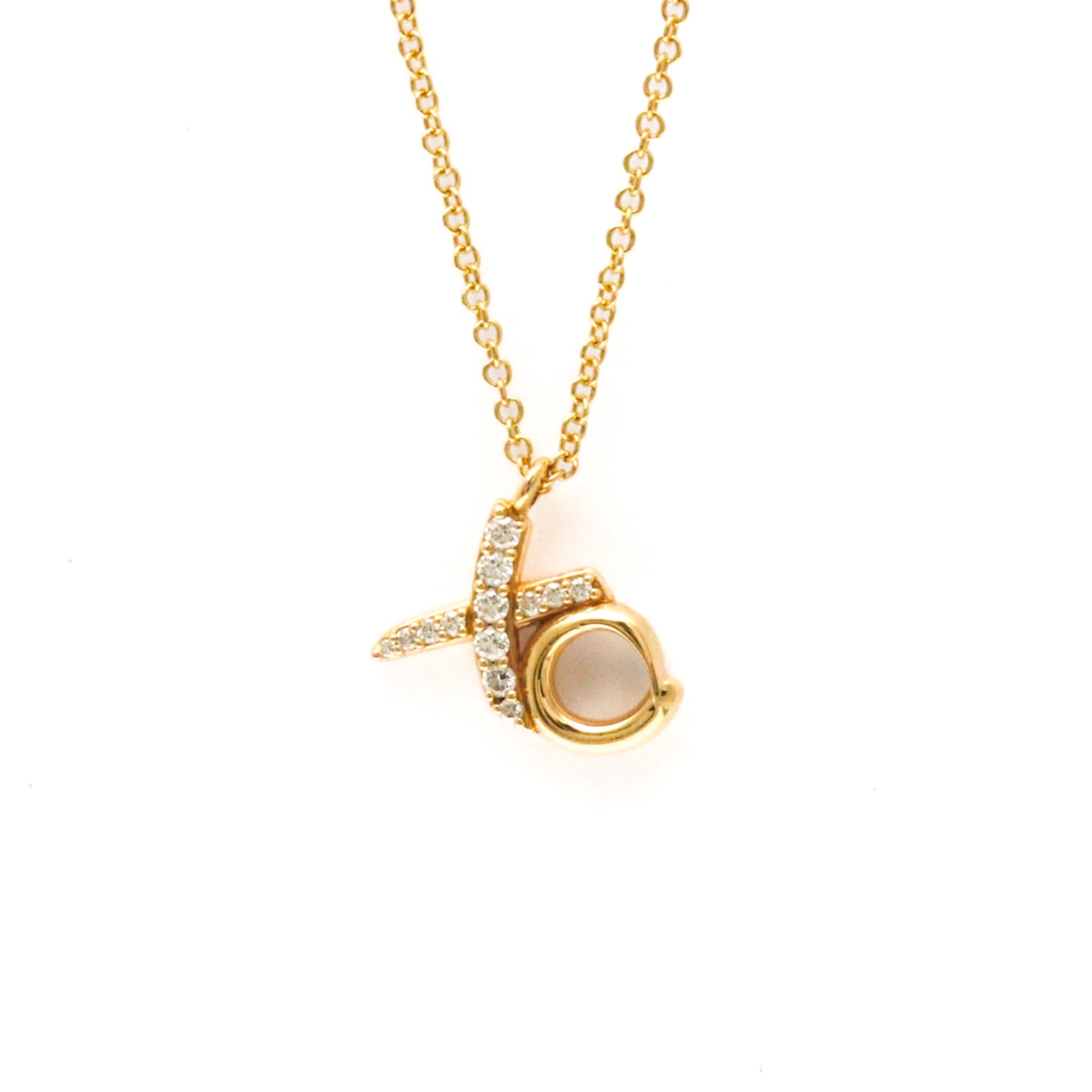 Tiffany Love & Kisses Pink Gold (18K) Diamond Men,Women Fashion Pendant Necklace (Pink Gold)
