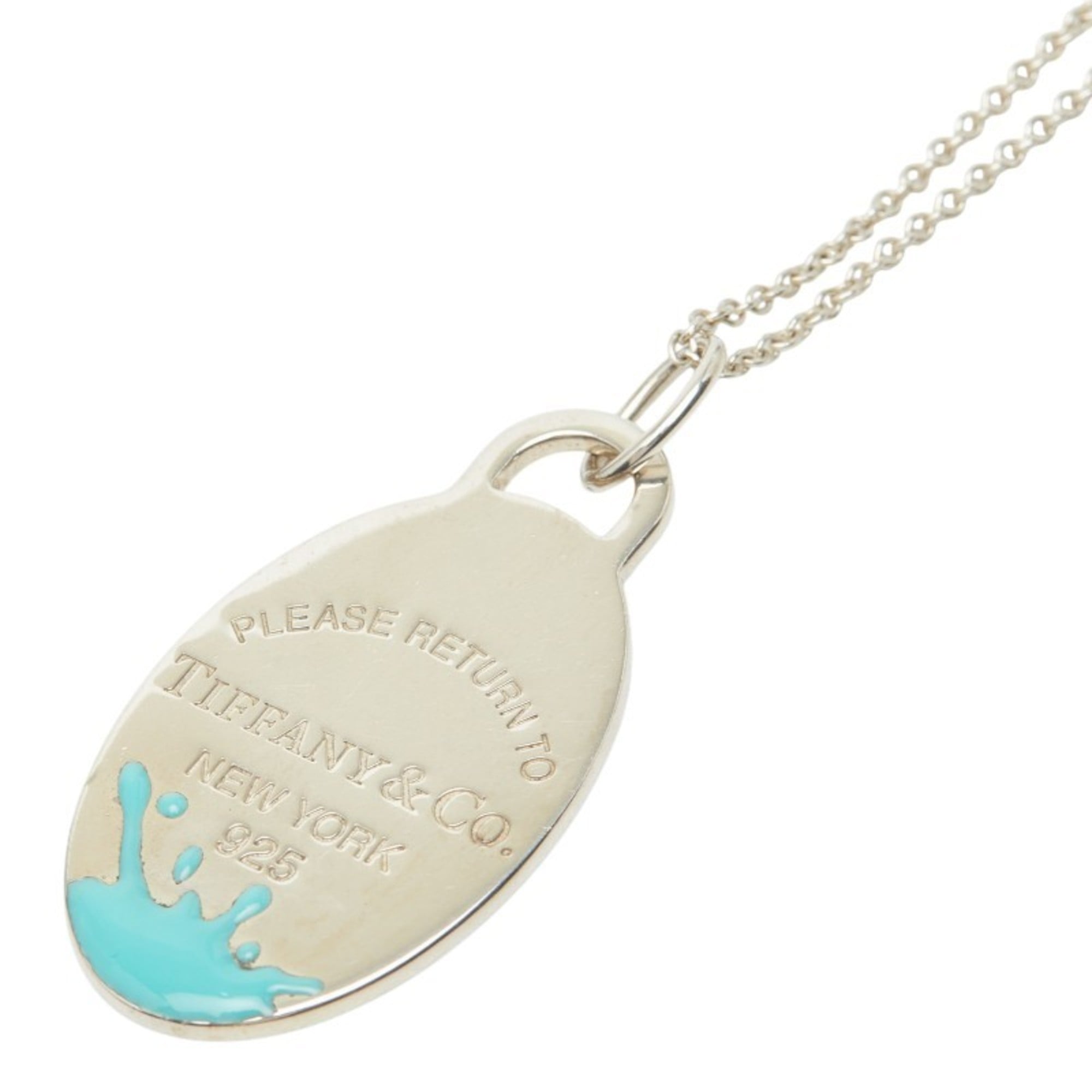 Tiffany & Co. Return to Color Splash Oval Necklace, SV925 Silver, Women\'s.