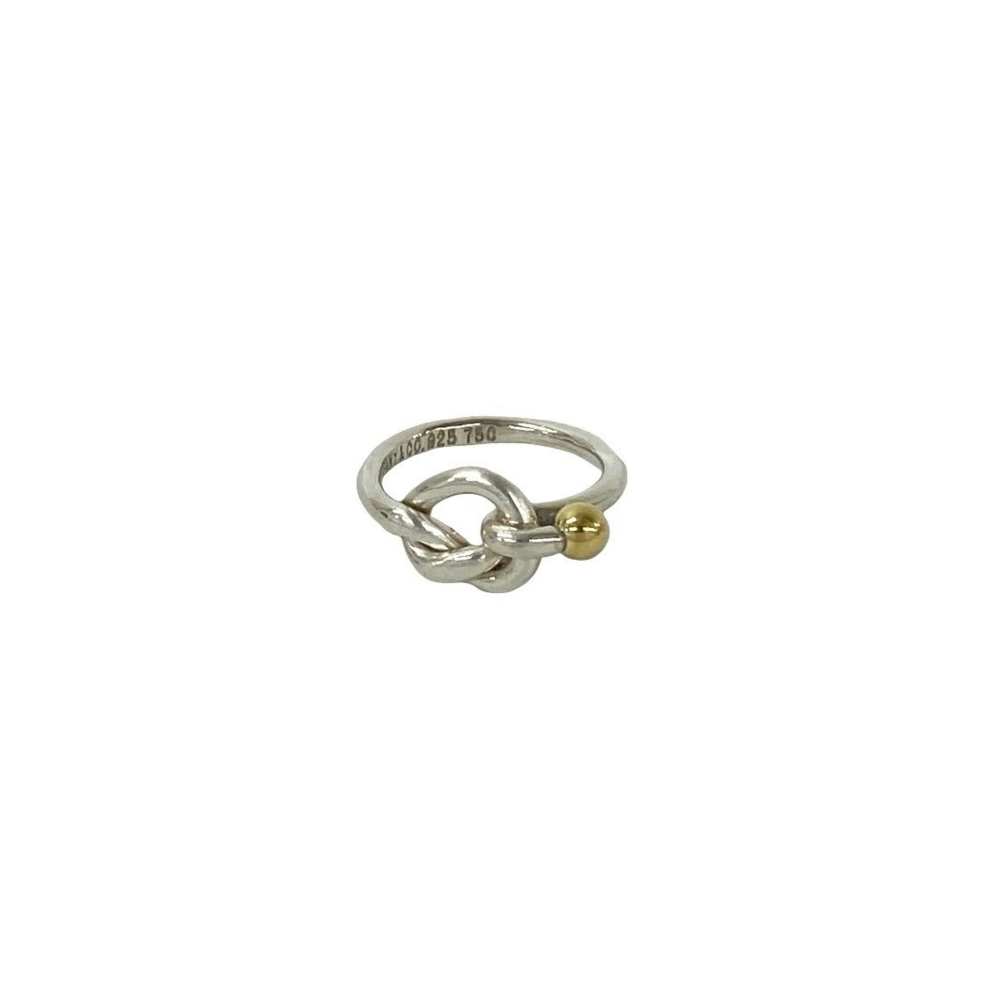TIFFANY&Co. Tiffany Love Knot Sterling Silver 925 18K Yellow Gold Ring - Women\'s Jewelry 32957