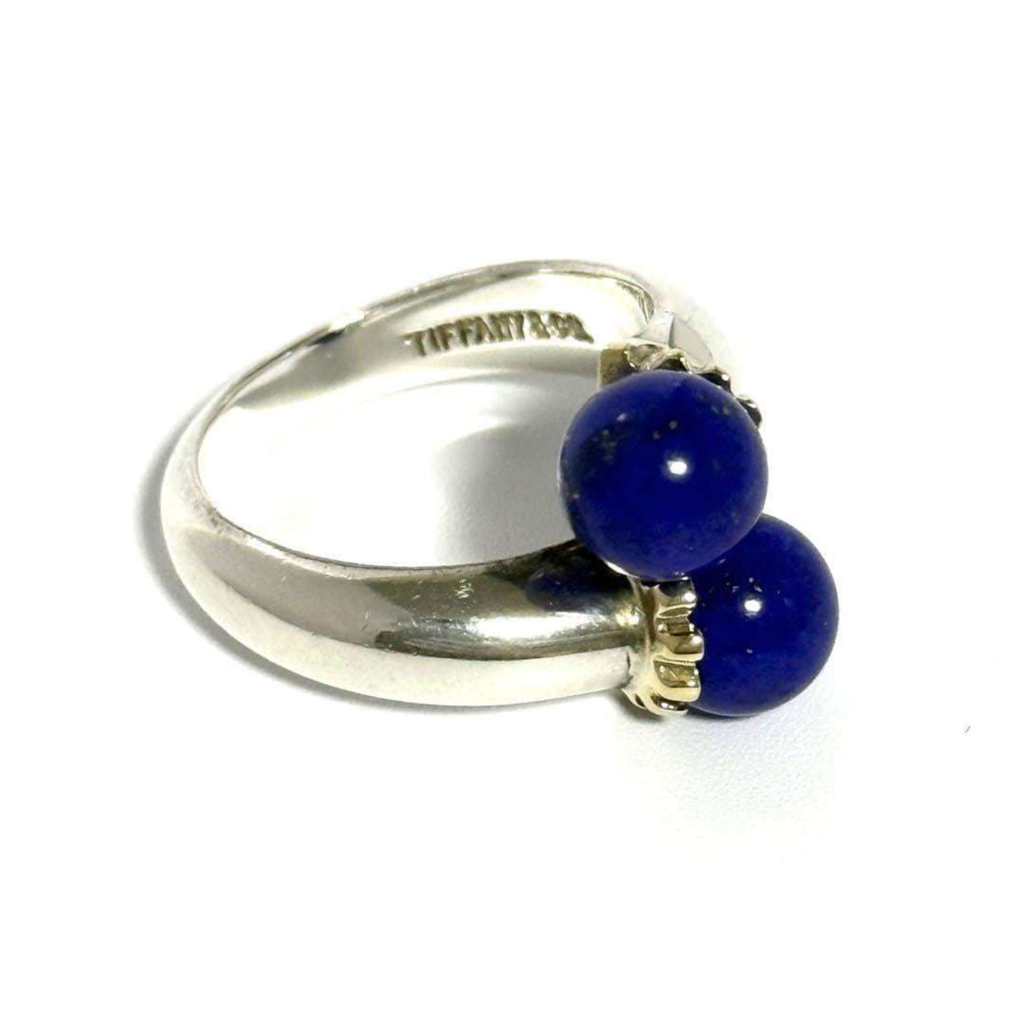Tiffany Women\'s Silver Gold Lapis Lazuli Combination Ring