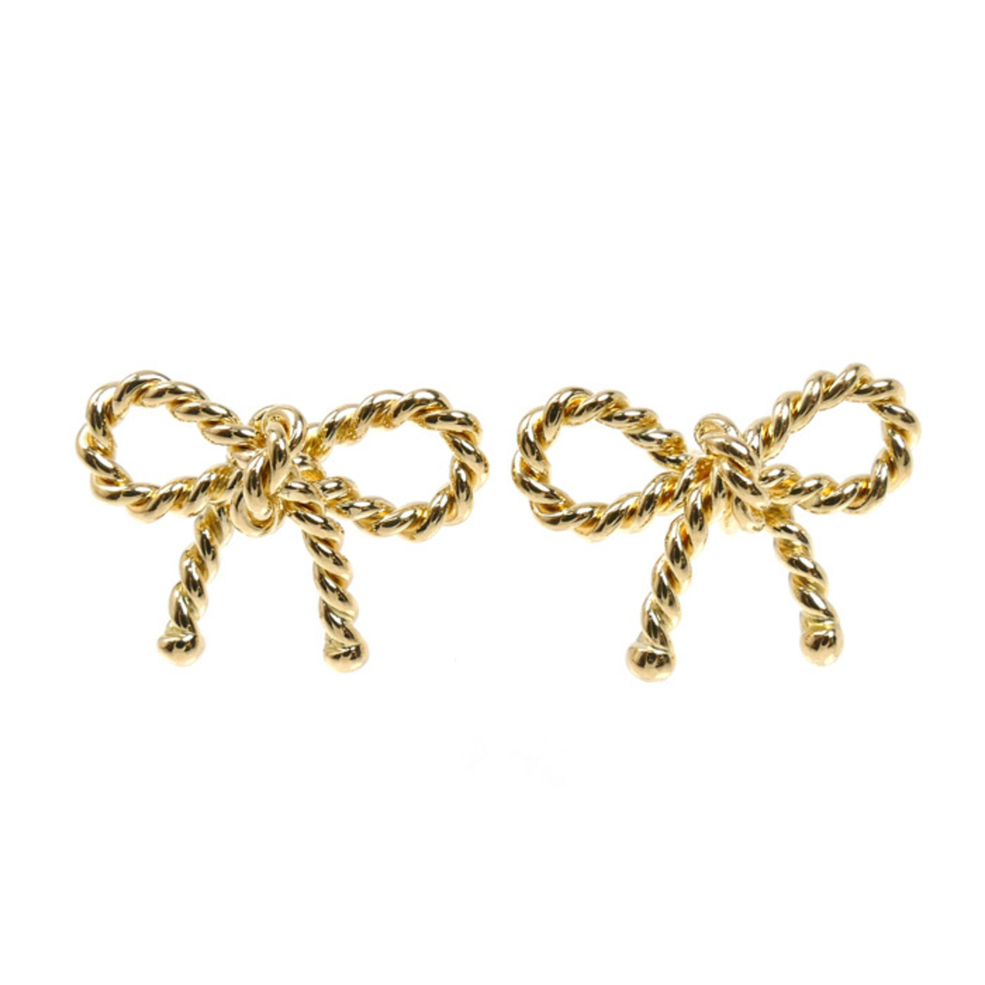 TIFFANY&Co. Tiffany 18K Yellow Gold Twist Ribbon Earrings 2.9g Women\'s