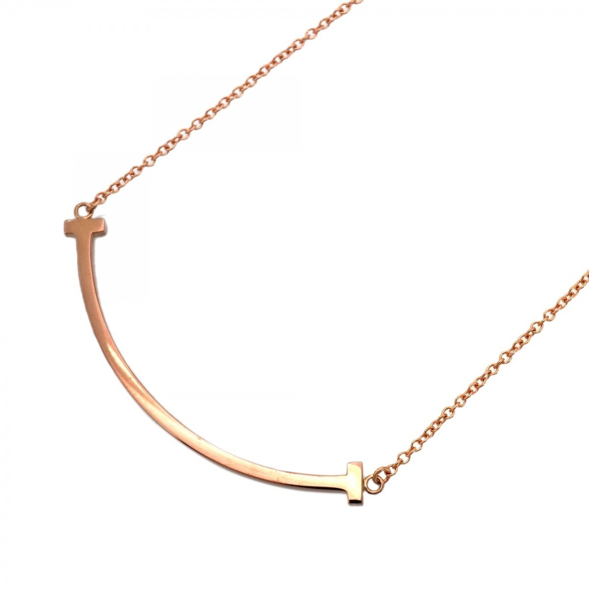 Tiffany & Co. T Smile Small Necklace, 18K Pink Gold, Women\'s