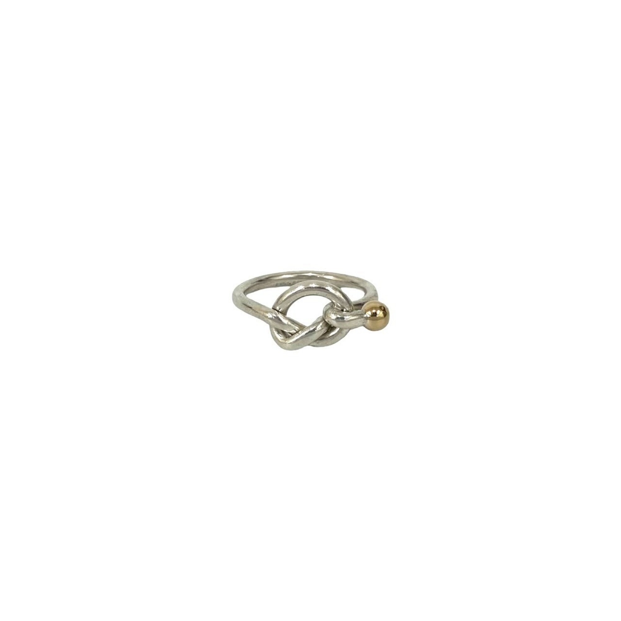 TIFFANY&Co. Tiffany Love Knot Hook & Eye Sterling Silver 925 18K Gold Ring (Silver 32554)