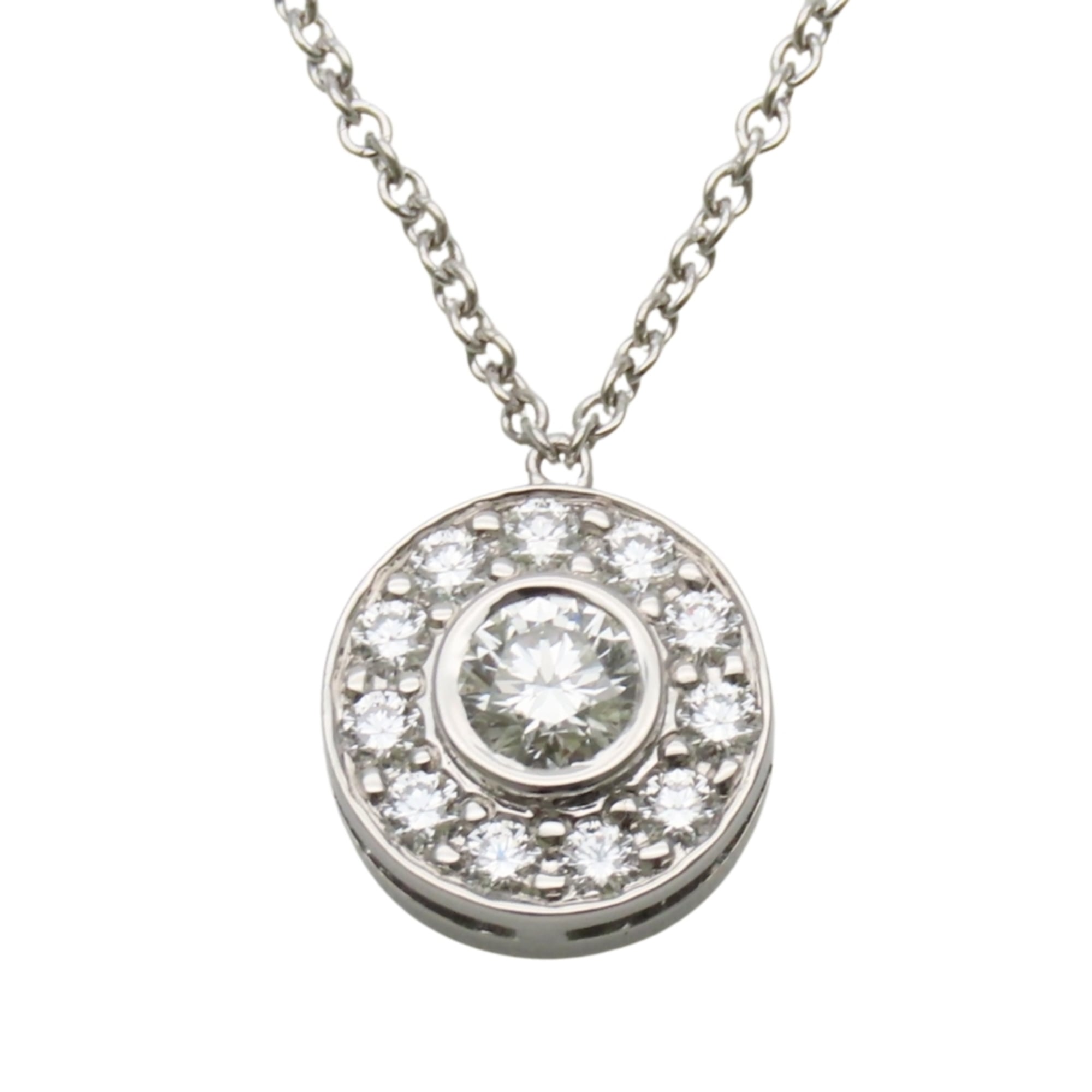 Tiffany & Co. Necklace Circlet Pt950 Diamond Pendant for Women