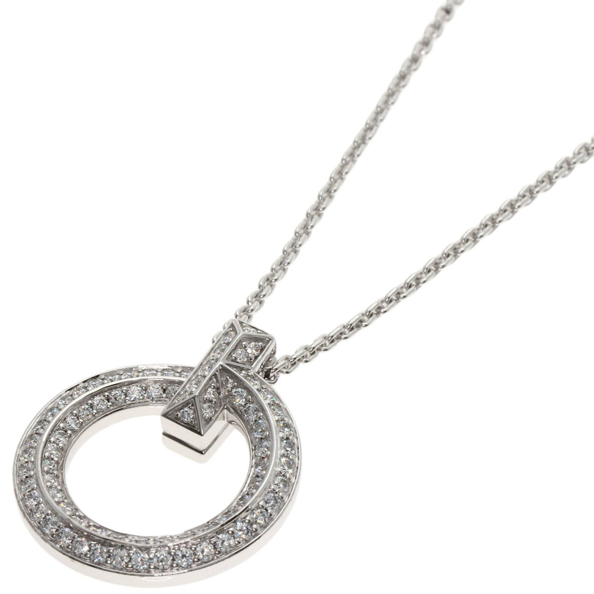 Tiffany T-One full diamond necklace in 18K white gold for women. TIFFANY & Co.