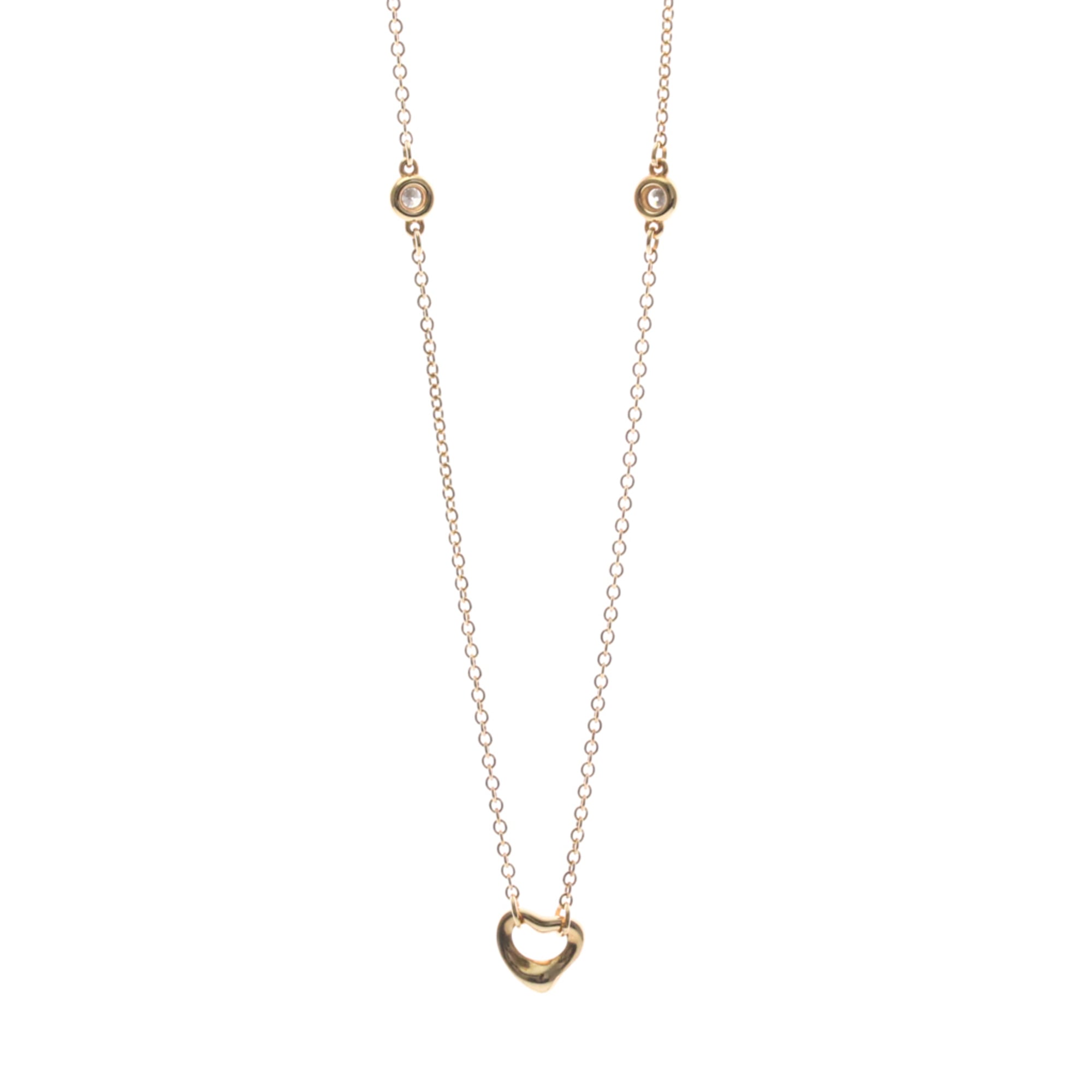 Tiffany By The Yard Open Heart Necklace Pink Gold (18K) Diamond Men,Women Fashion Pendant Necklace (
