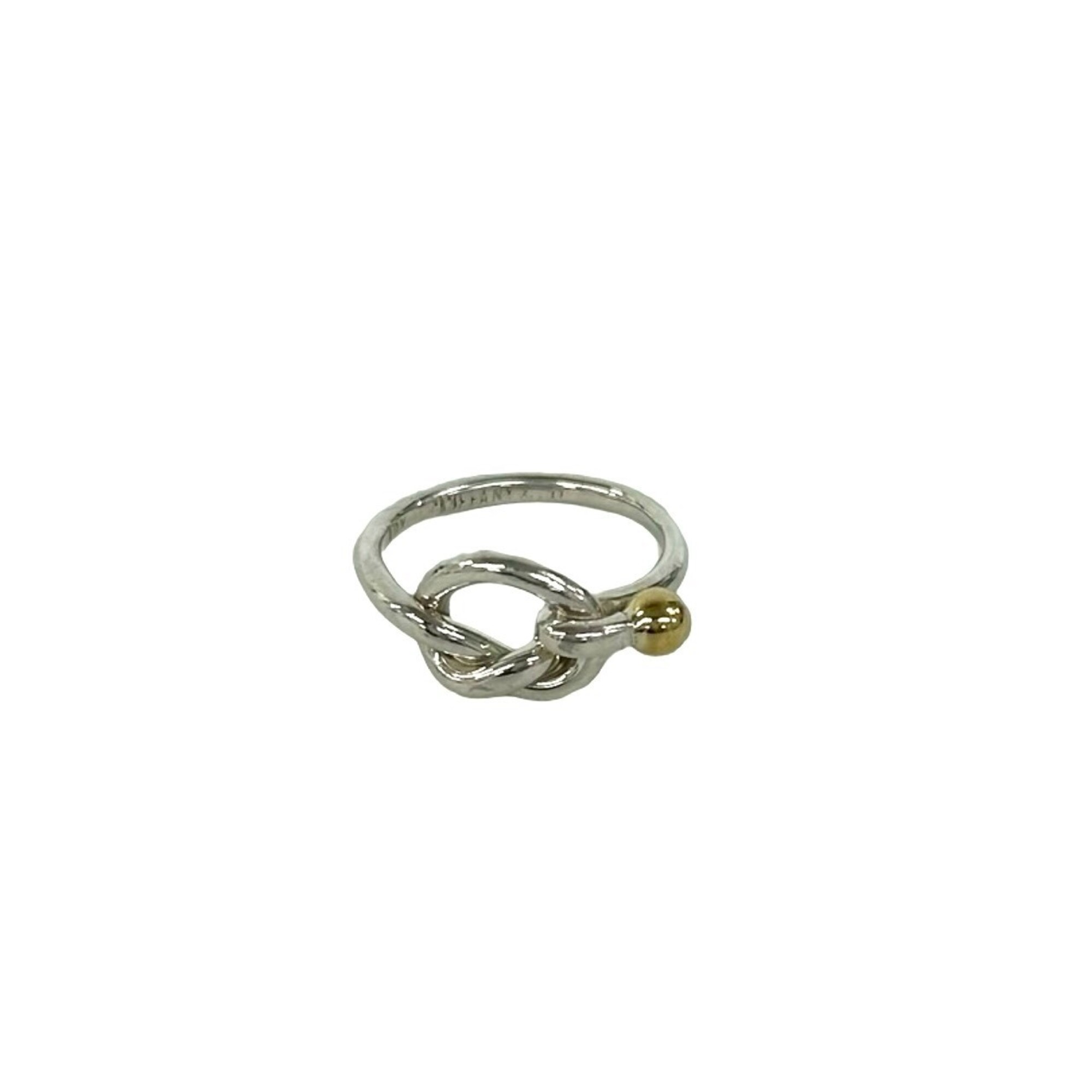 TIFFANY&Co. Tiffany Love Knot Ring, Sterling Silver 925, 18K 750YG, and Yellow Gold, Item No. 12485