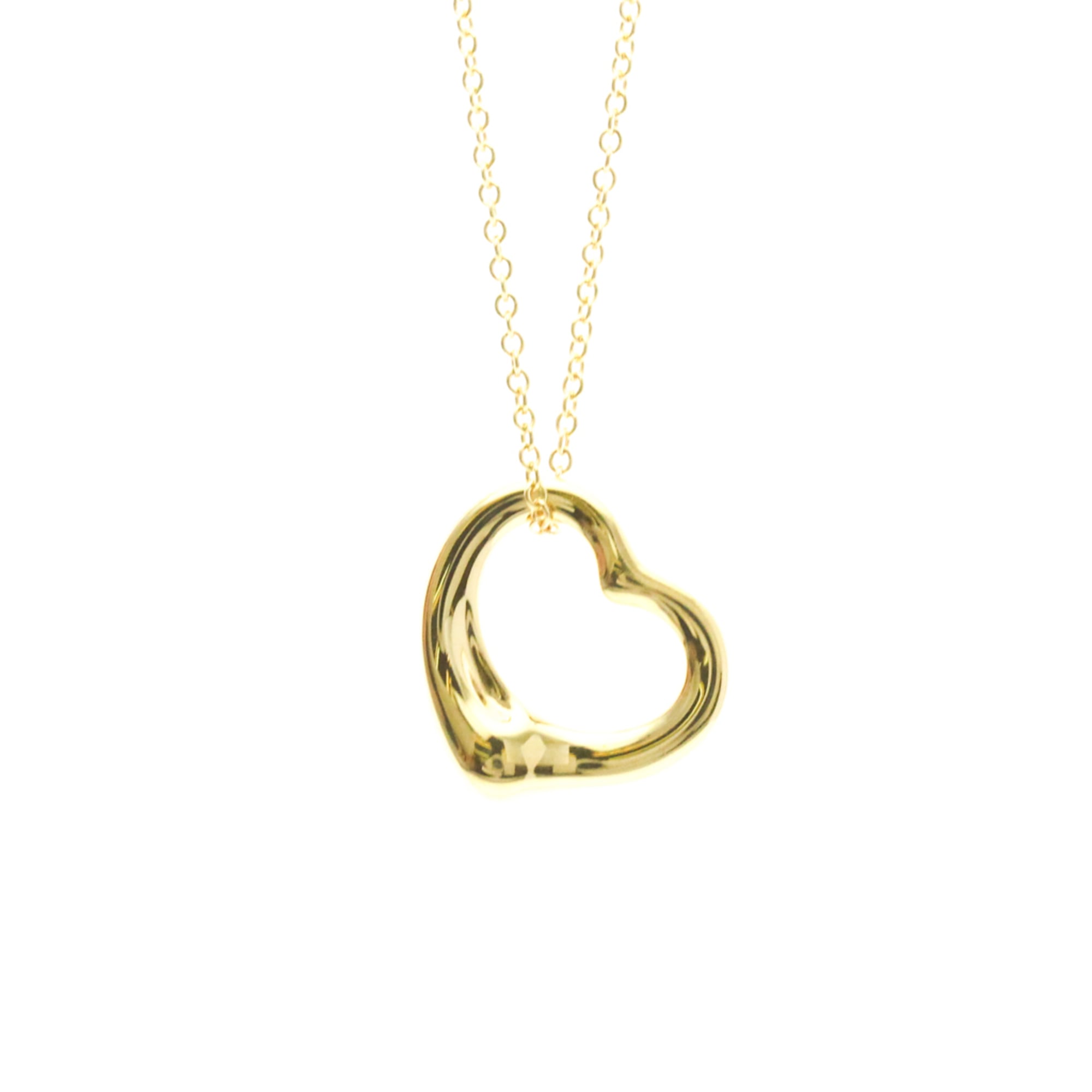 Tiffany Open Heart Yellow Gold (18K) No Stone Men,Women Fashion Pendant Necklace (Gold)