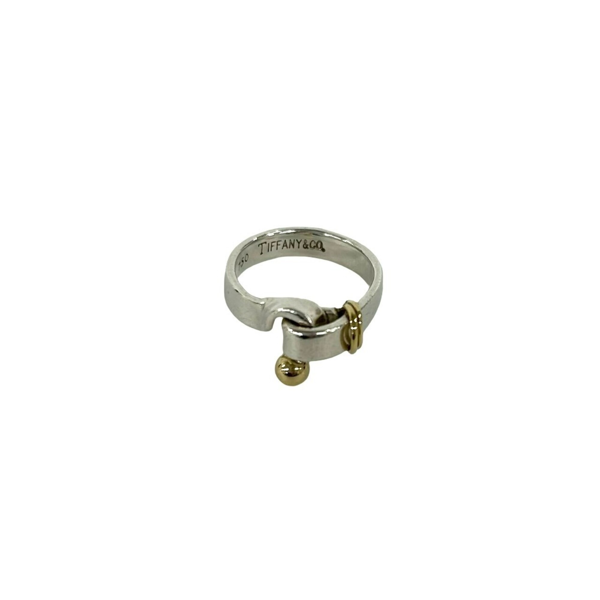 TIFFANY&Co. Tiffany Hook & Eye Sterling Silver 925 18K Yellow Gold Ring, Jewelry, 19172