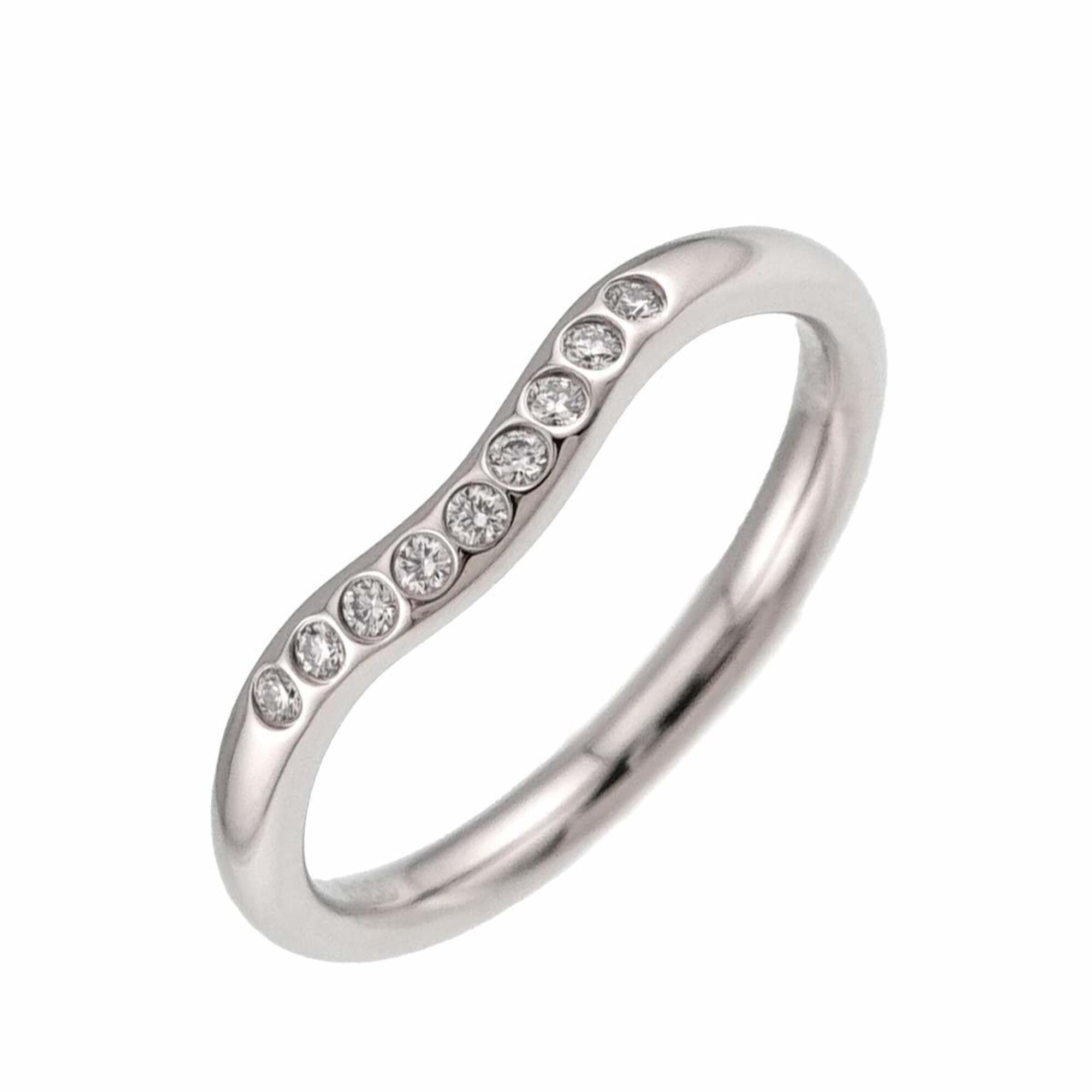 Tiffany & Co. Curved Band Diamond Ring (Pt Platinum)