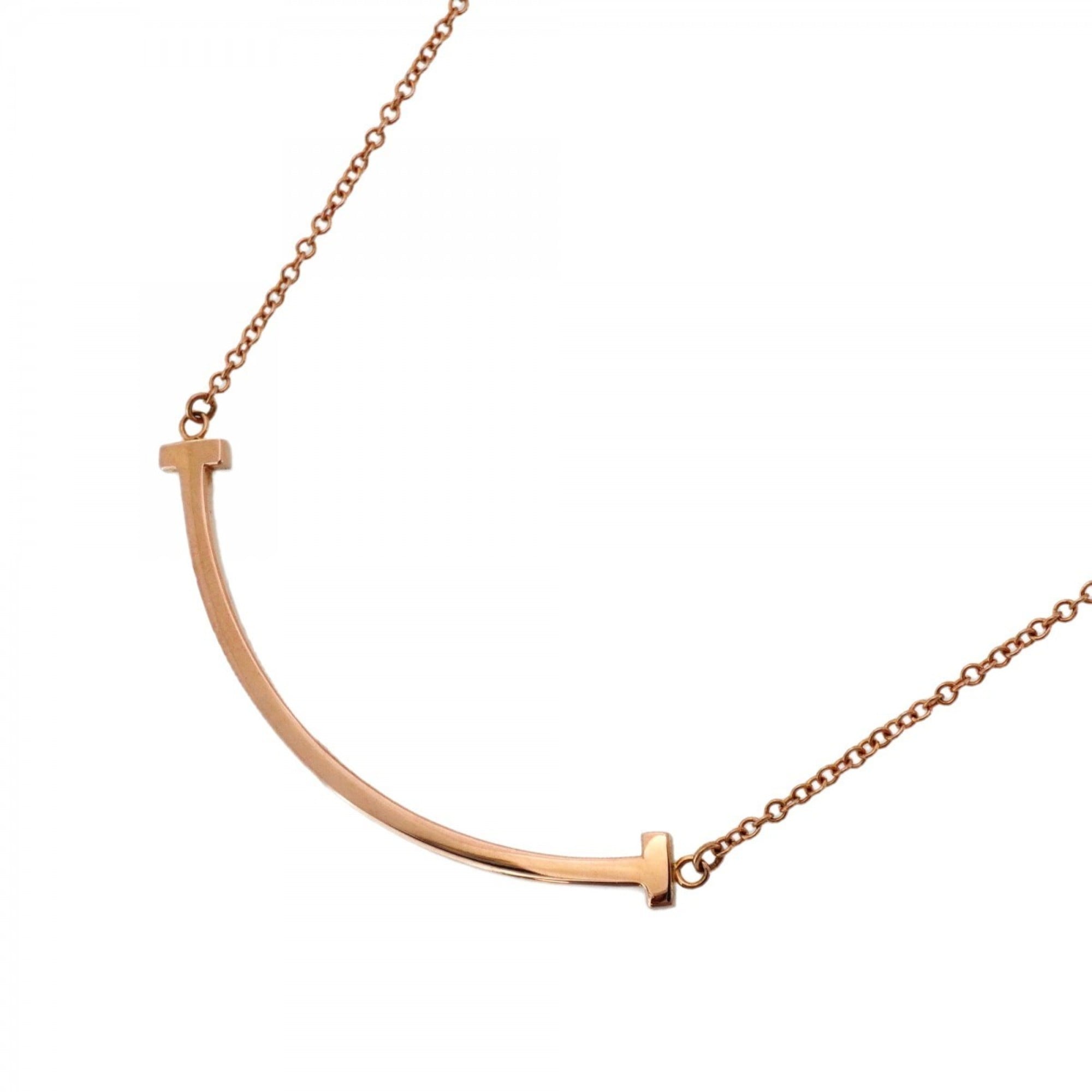 Tiffany & Co. T Smile Small Necklace, 18K Pink Gold, Women\'s