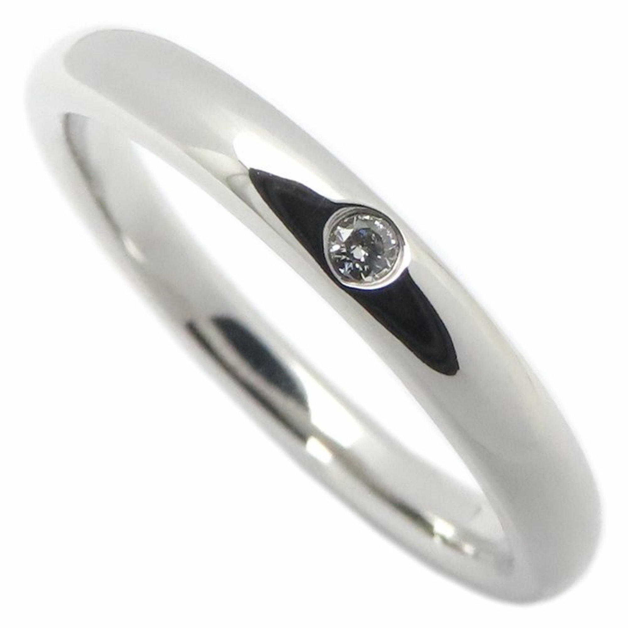 TIFFANY & Co. Tiffany Stacking Band Ring with One Diamond, Pt950, Women\'s, 295140