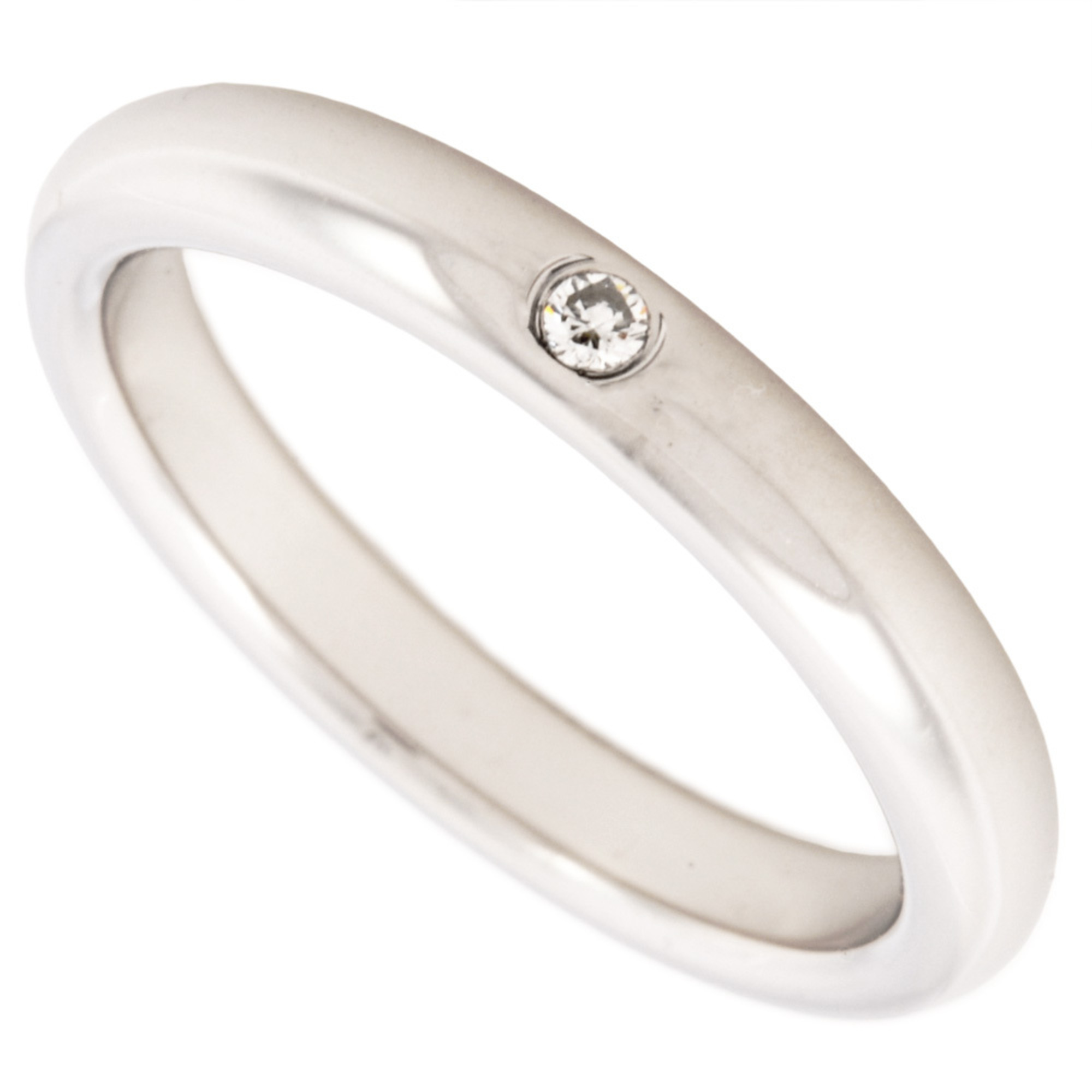 Tiffany & Co. Stacking Band Ring with Diamonds, Platinum 950, 5.0g