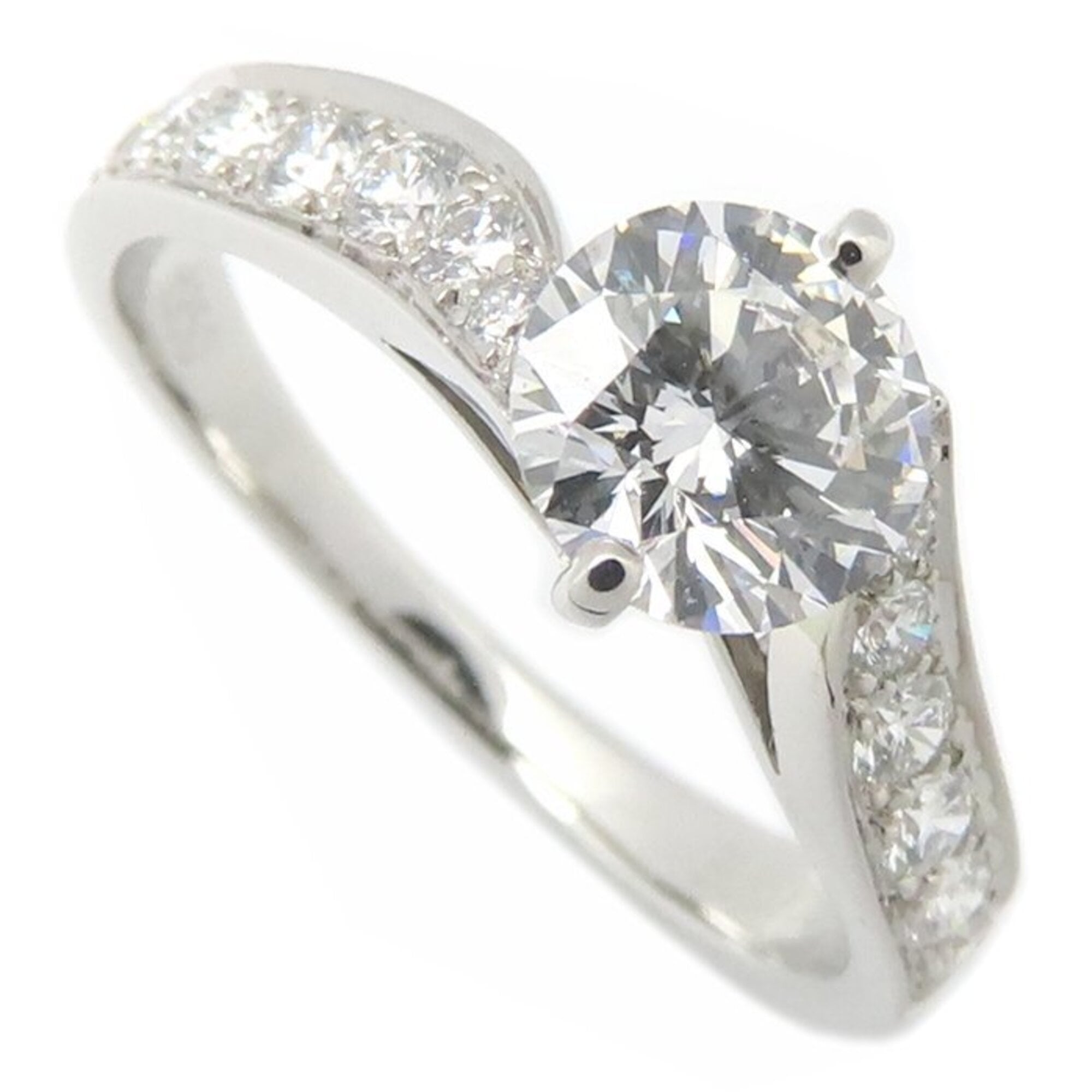 Van Cleef & Arpels Diamond Ring, 0.74ct Diamond, D.VVS1 Clarity, Size 50, Platinum 950, Women\'s, It