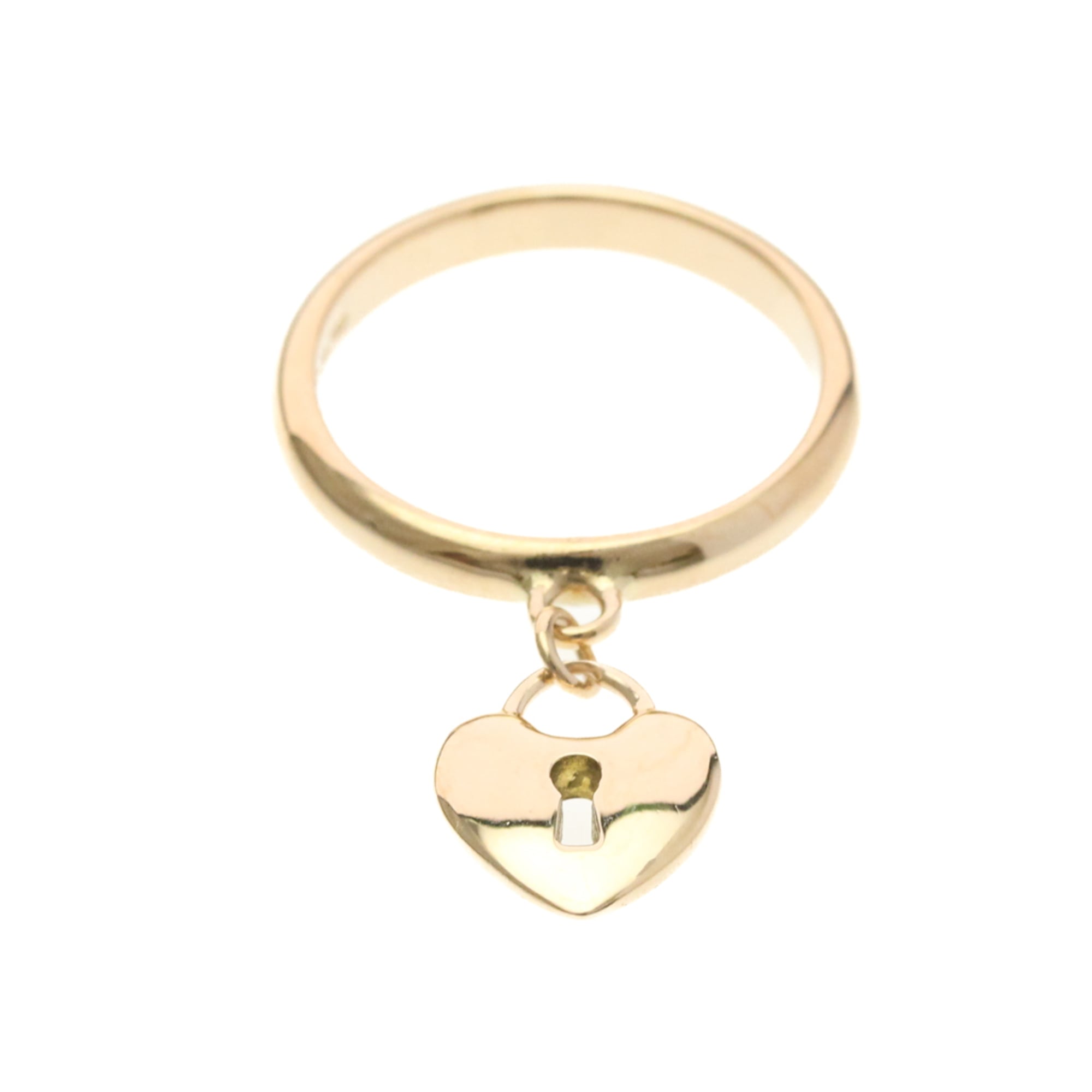 Tiffany Heart Lock Ring Pink Gold (18K) Fashion No Stone Band Ring Pink Gold