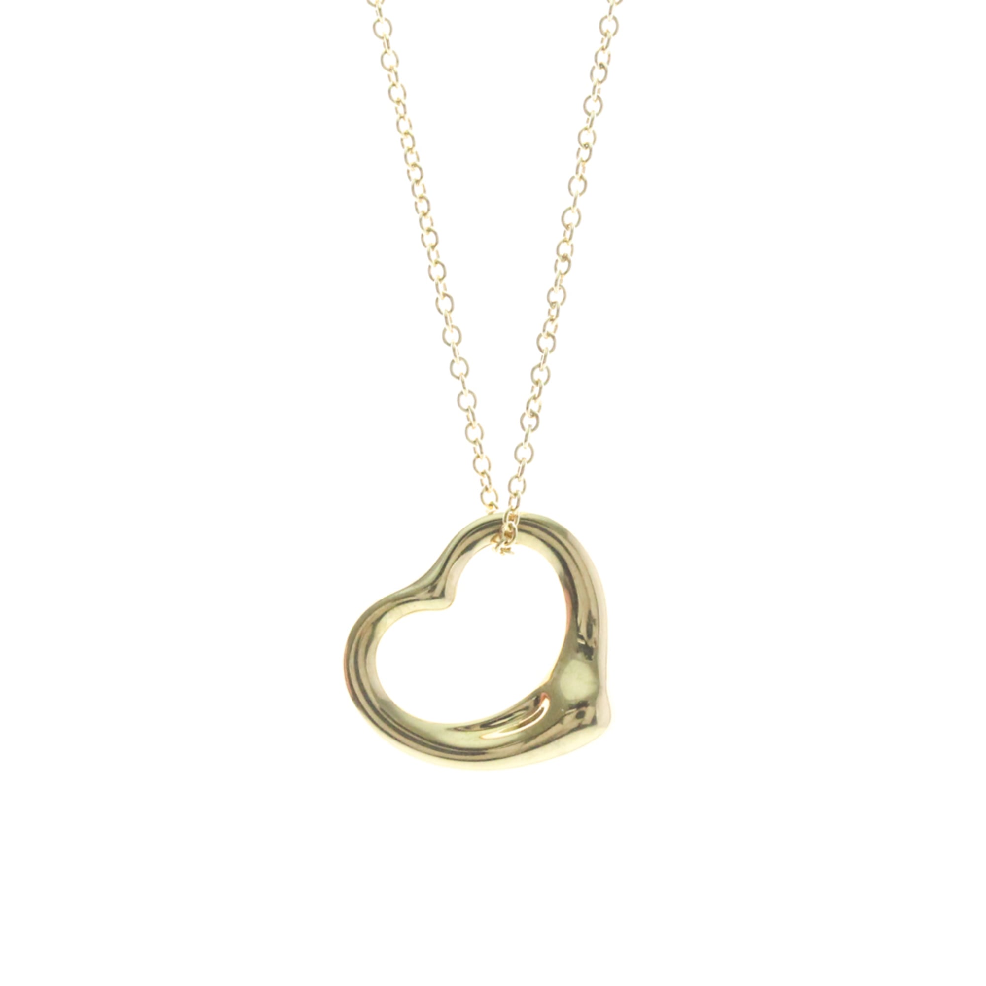 Tiffany Open Heart Yellow Gold (18K) No Stone Men,Women Fashion Pendant Necklace (Gold)