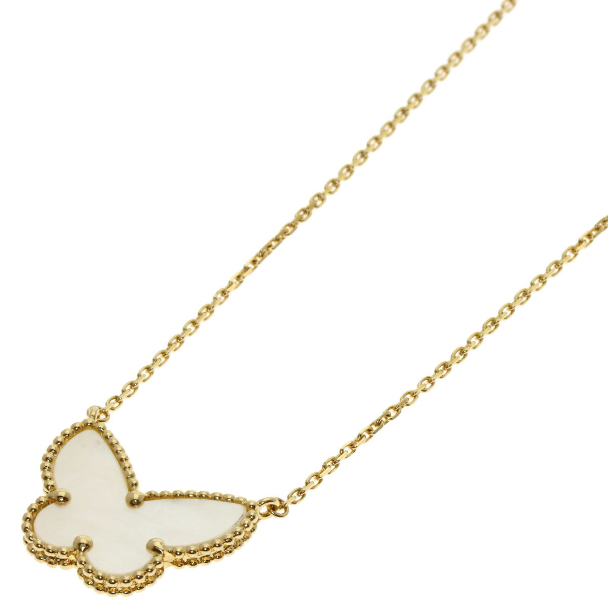 Van Cleef & Arpels Lucky Alhambra Papillon Necklace, 18K Yellow Gold, Women\'s