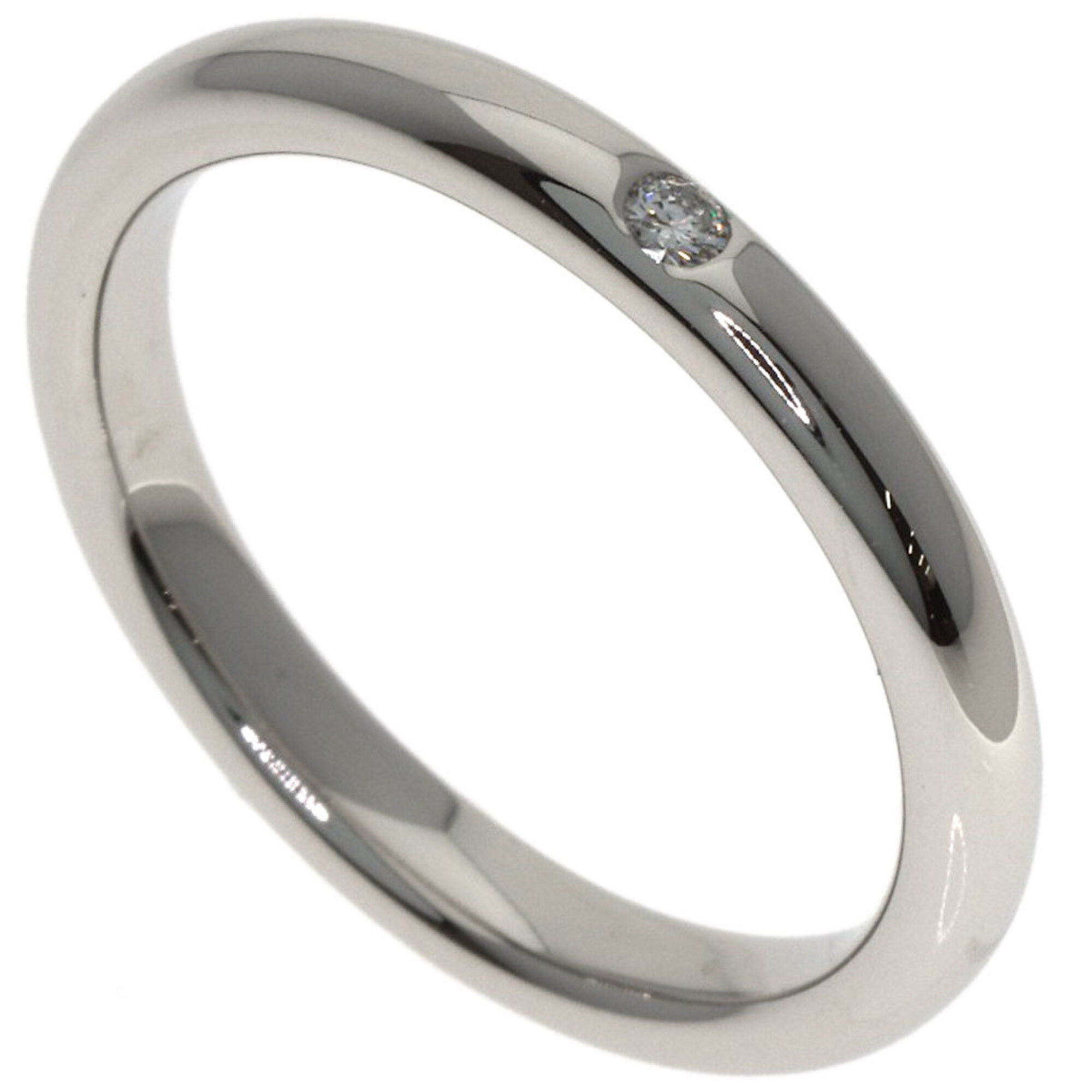 Tiffany & Co. Stacking Band 1P Diamond Ring, Platinum PT950, Women\'s.