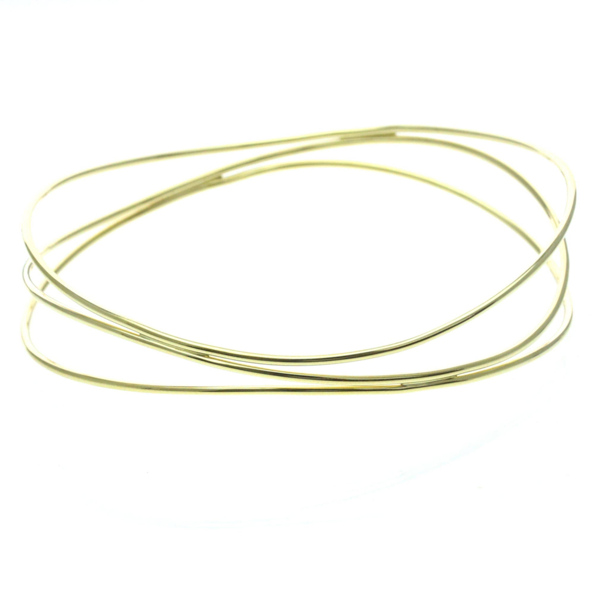 Tiffany Wave 3 Row Bracelet Yellow Gold (18K) No Stone Men,Women Necklace