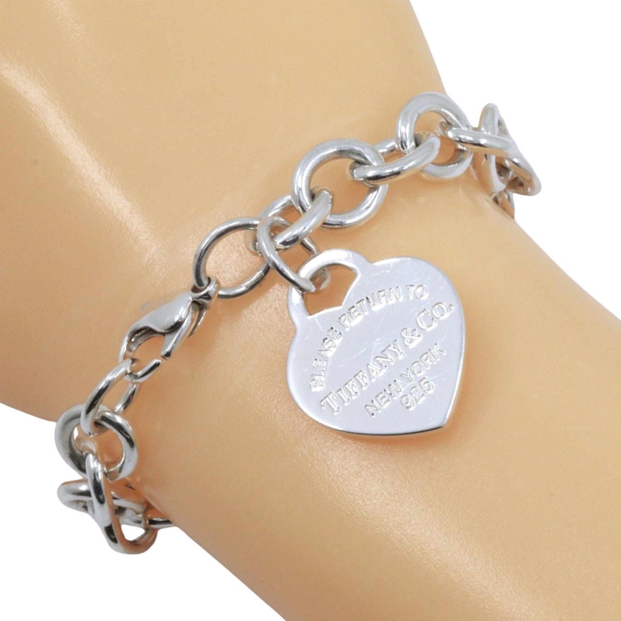 Tiffany & Co. Return to Bracelet, Heart Tag, Sterling Silver 925, Design, Approx. 32.1g, Women\'s.