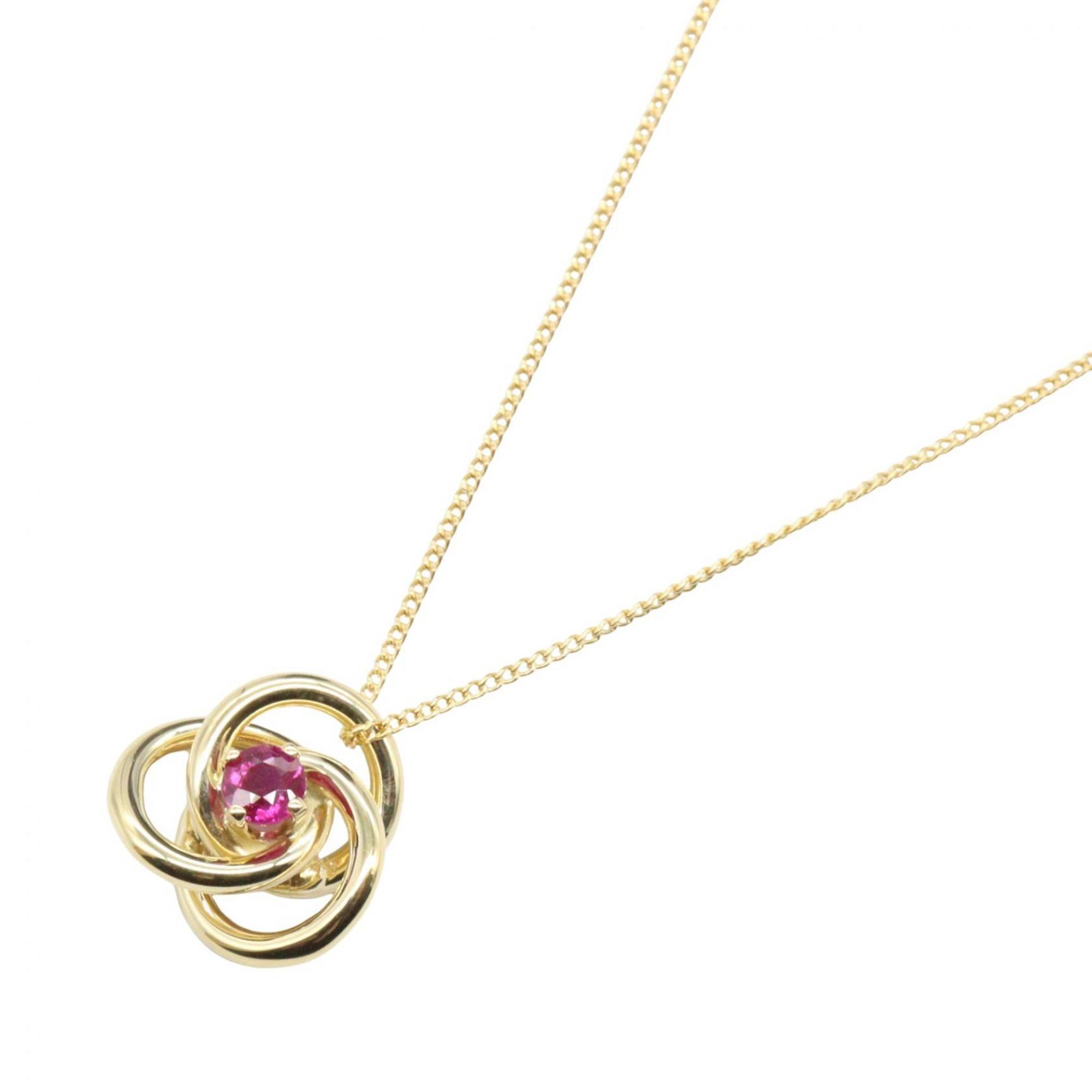 Tiffany & Co. Ruby Necklace, 18K Yellow Gold, Women\'s, Gold and Red