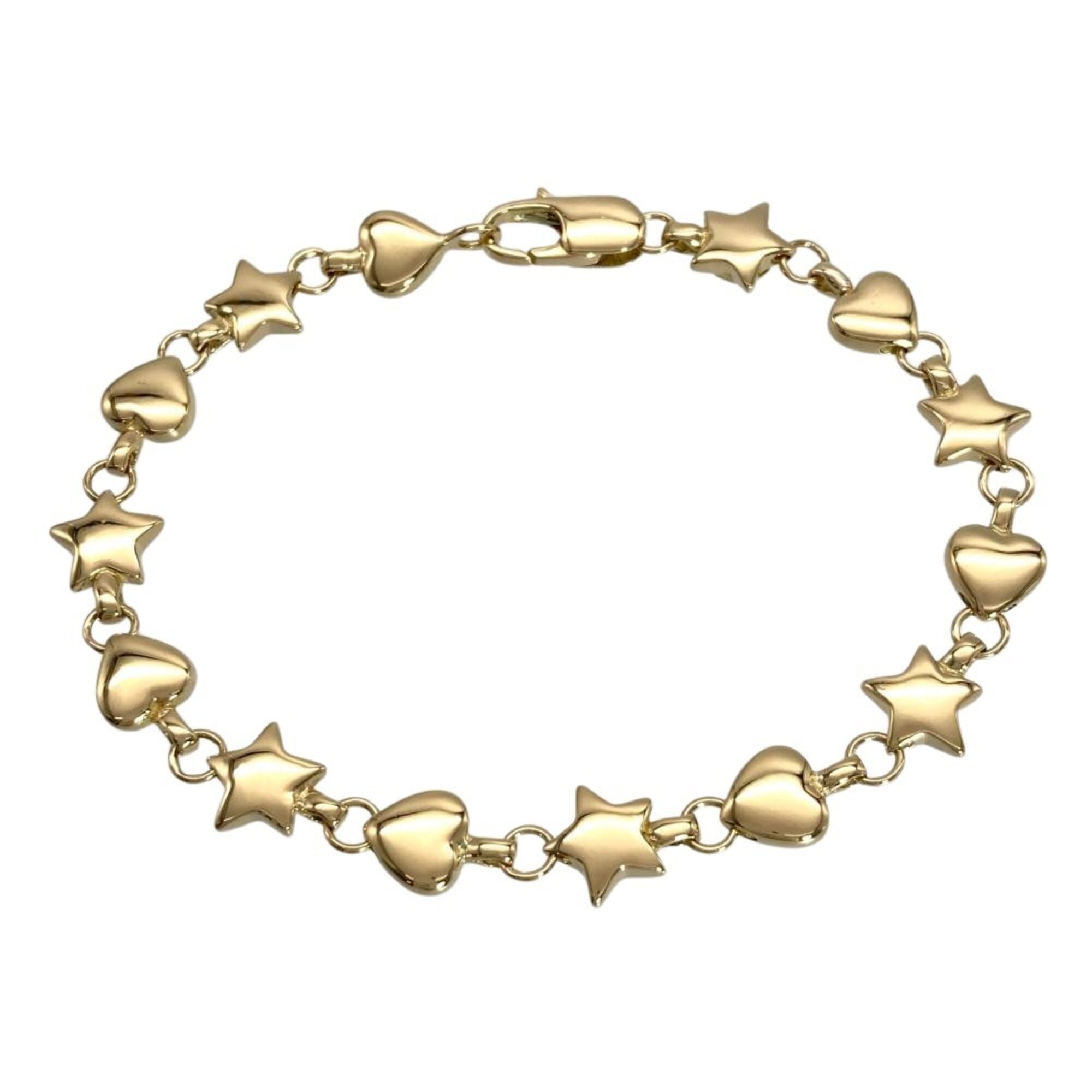 Tiffany & Co. Star Heart Bracelet, 18K Yellow Gold, 17.4g, Women\'s.