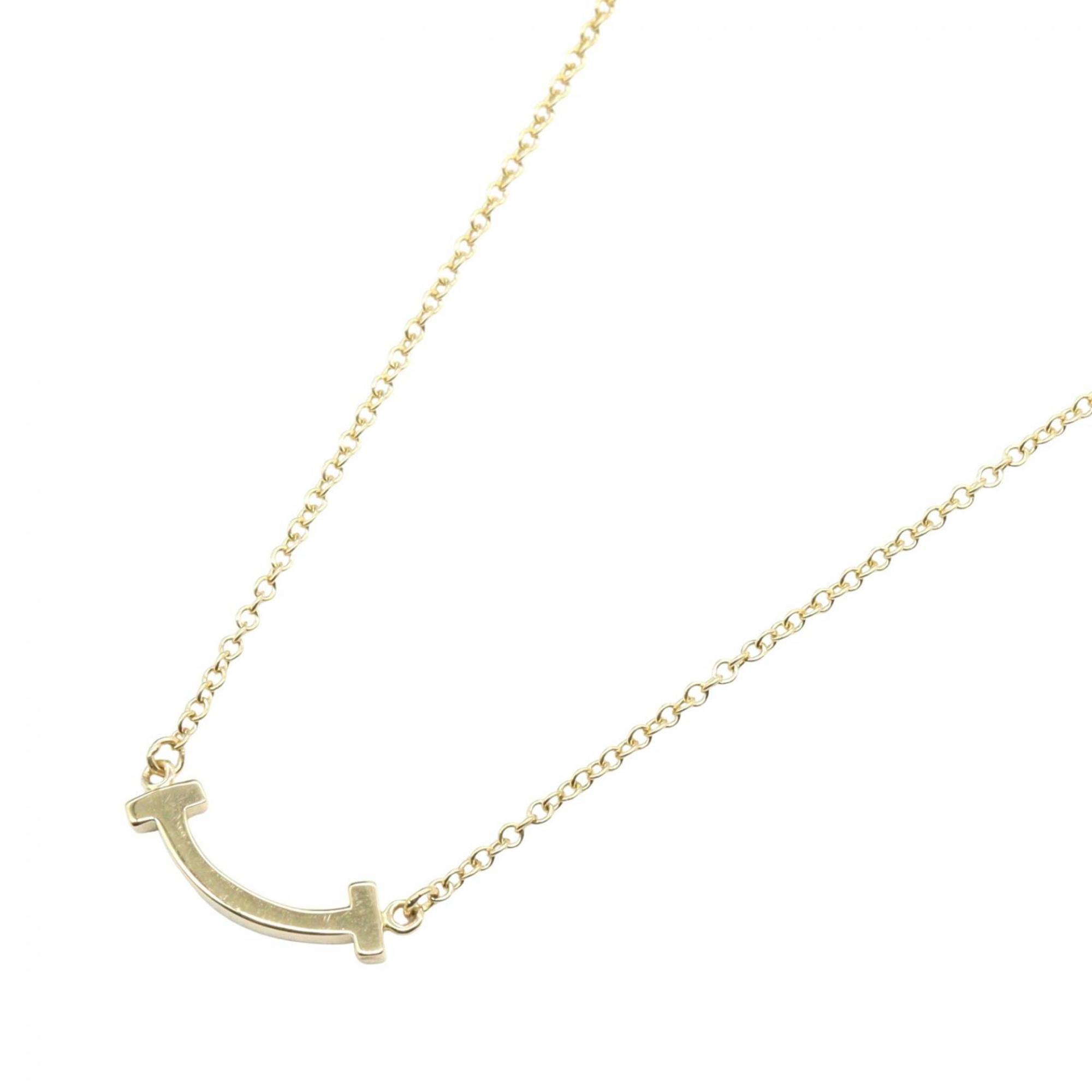 Tiffany & Co. T Smile Necklace, Mini 18K Yellow Gold, Women\'s, 62617640