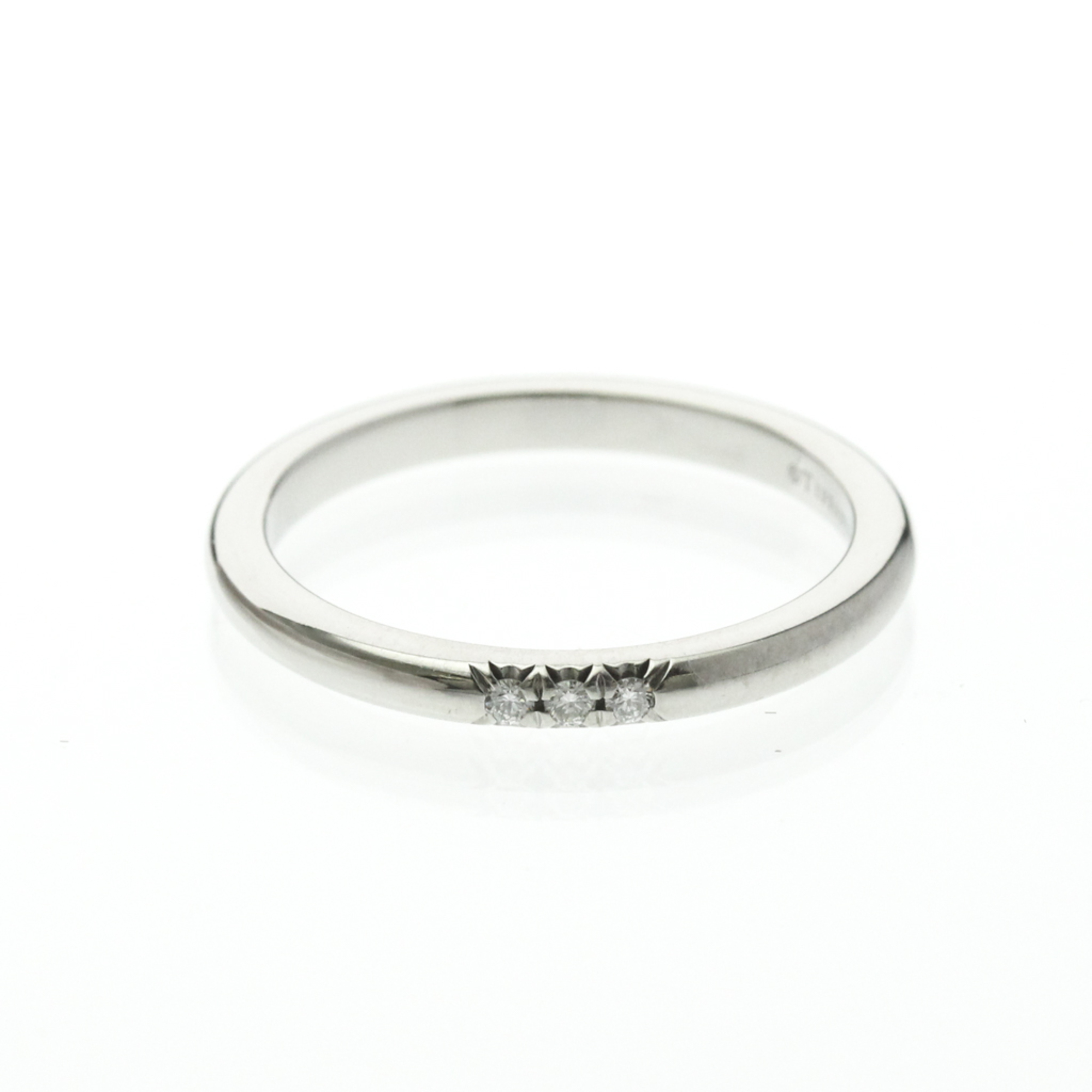 Tiffany Forever Wedding 3P Diamond Platinum Fashion Diamond Band Ring Silver
