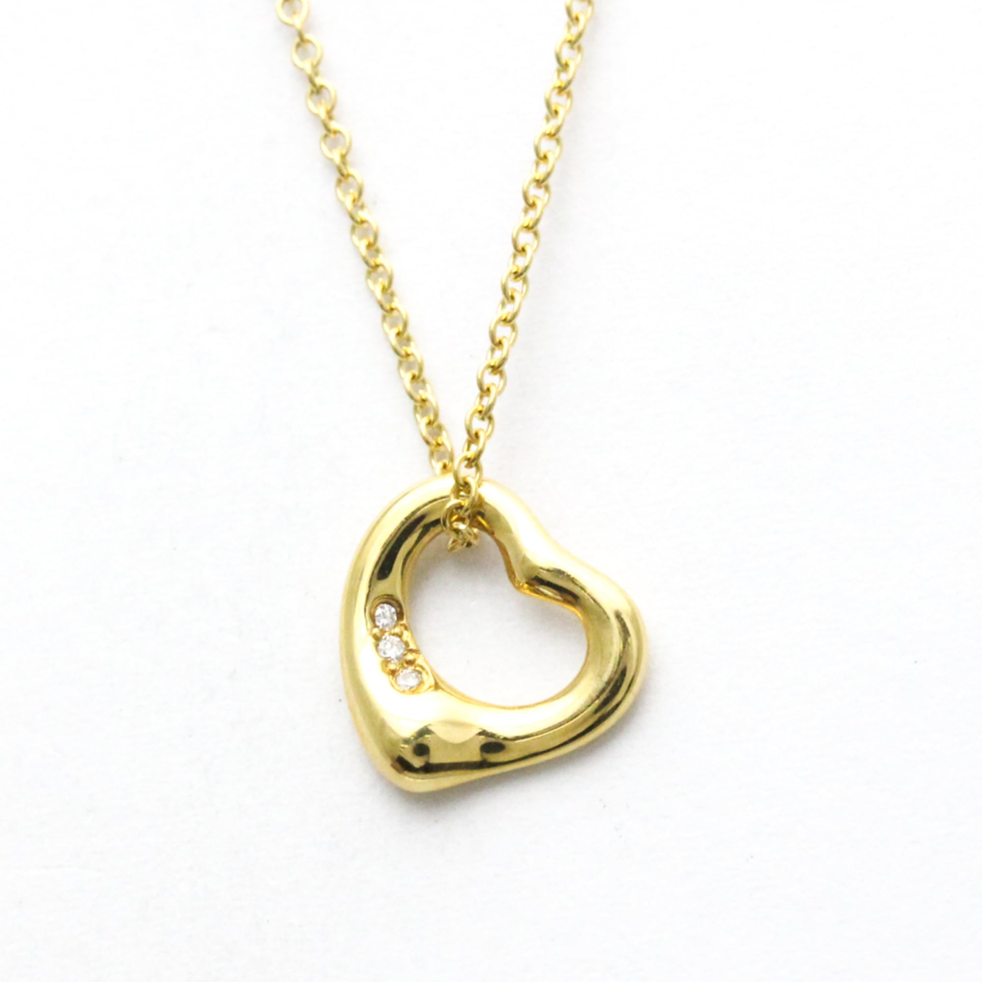 Tiffany Open Heart Diamond Necklace Yellow Gold (18K) Diamond Women,Men Fashion Pendant Necklace (Go