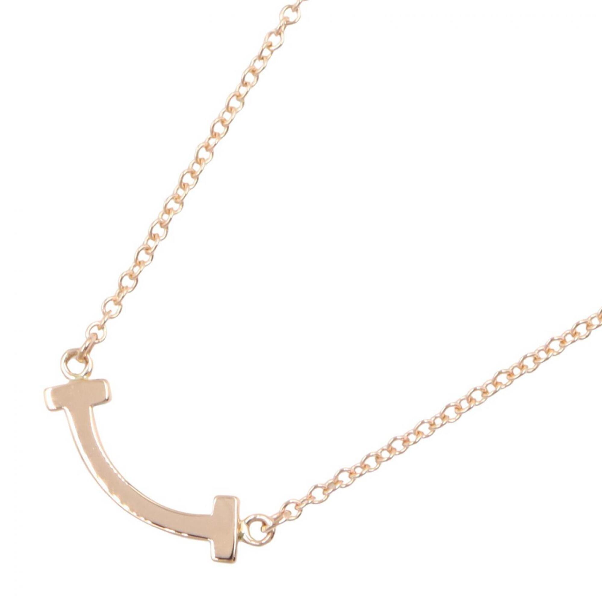 Tiffany & Co. T Smile Mini Necklace, 18K Pink Gold (PG), Women\'s Jewelry, Tone
