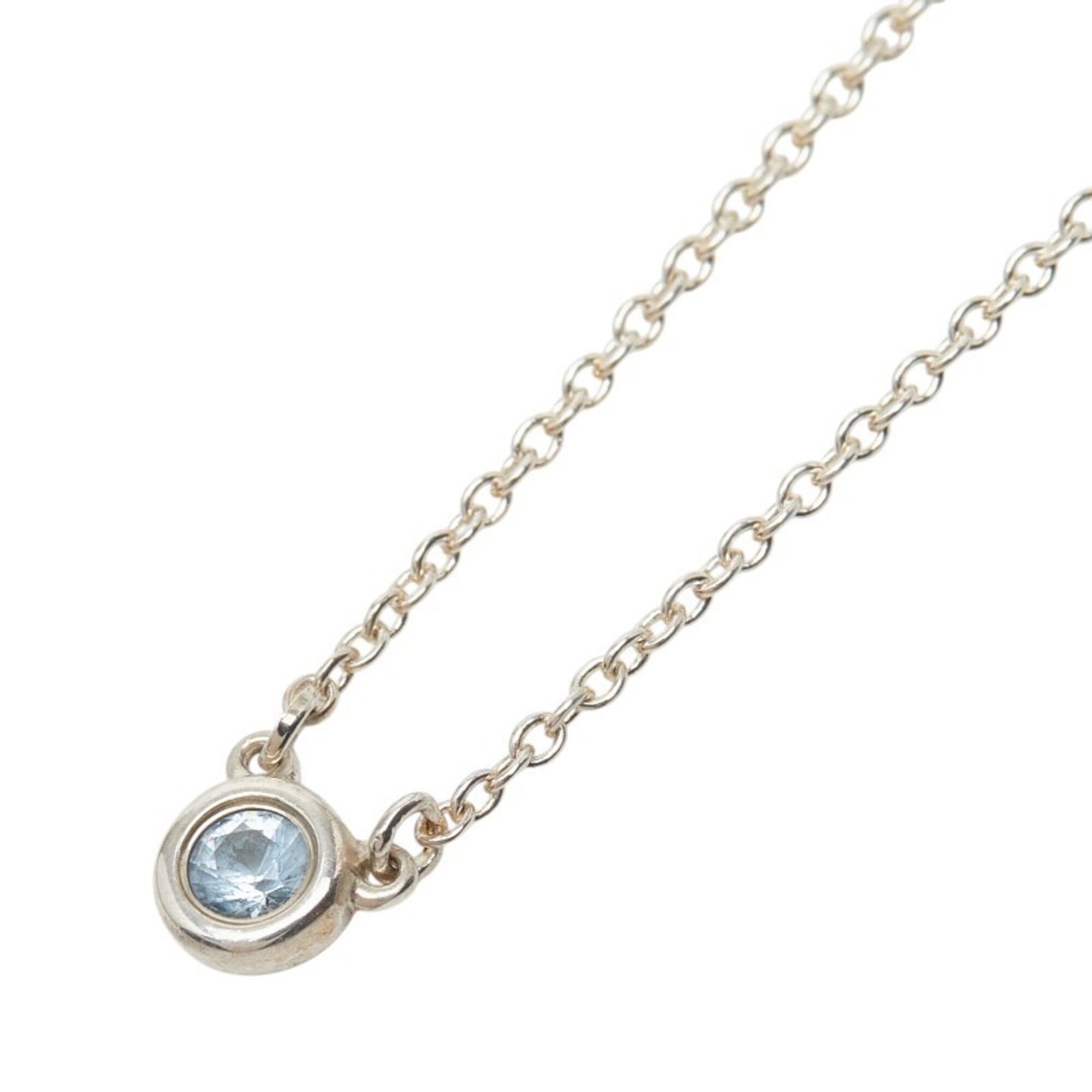 Tiffany & Co. by the Yard Aquamarine Pendant Necklace, Aquamarine, SV925 Silver, Women\'s.