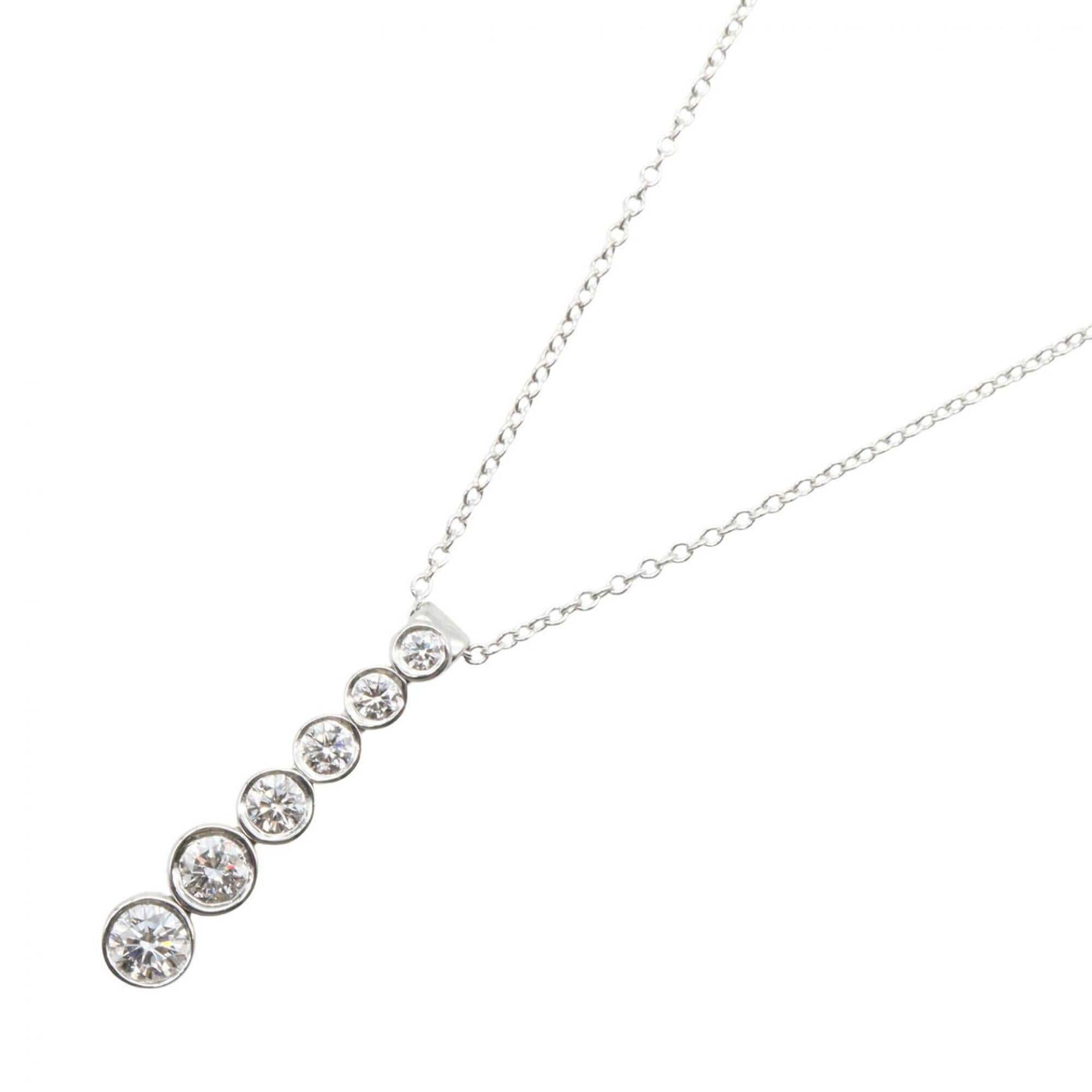Tiffany & Co. Jazz Graduated Drop Diamond Necklace, Platinum 950, Diamond, Women\'s, Silver/Clear To