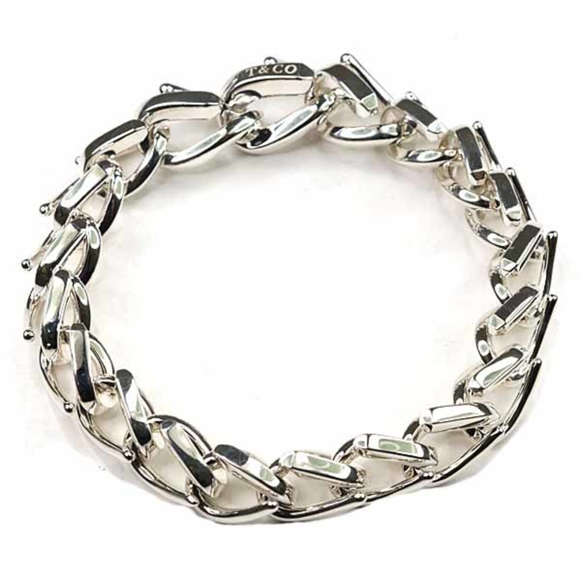 TIFFANY&Co. Tiffany Forge Medium Link Bracelet 72548507 High Polish Sterling Silver Ag925 A