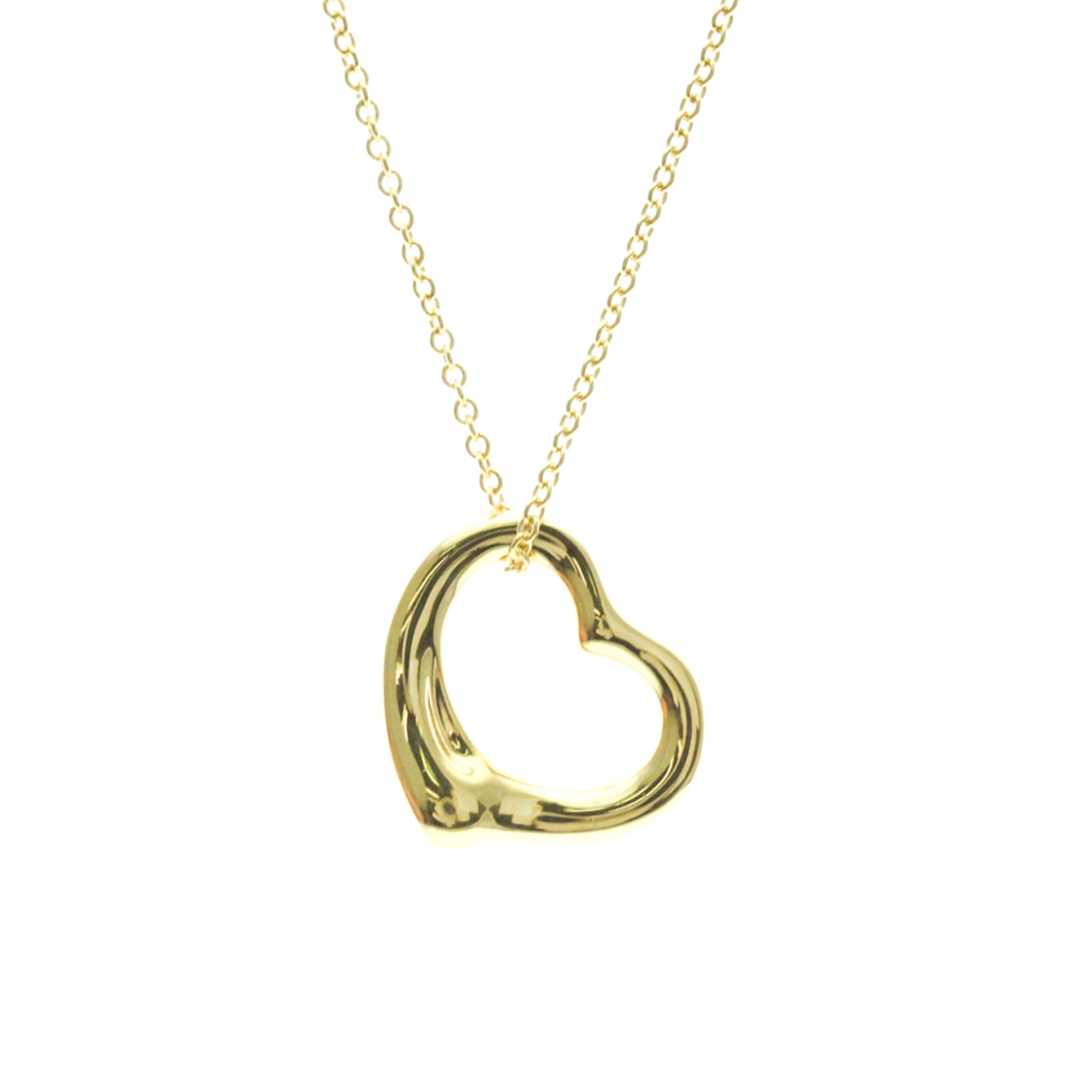 Tiffany Open Heart Yellow Gold (18K) No Stone Men,Women Fashion Pendant Necklace (Gold)