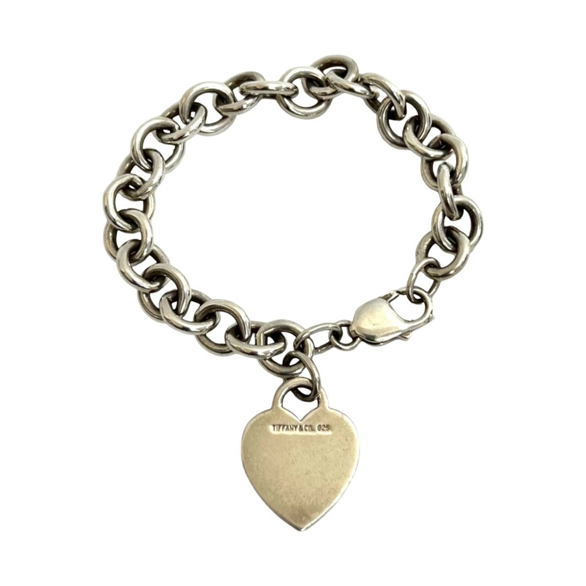 TIFFANY&Co. Tiffany Heart Tag Bracelet, Sterling Silver 925, Chain Bangle, Item No. 29159