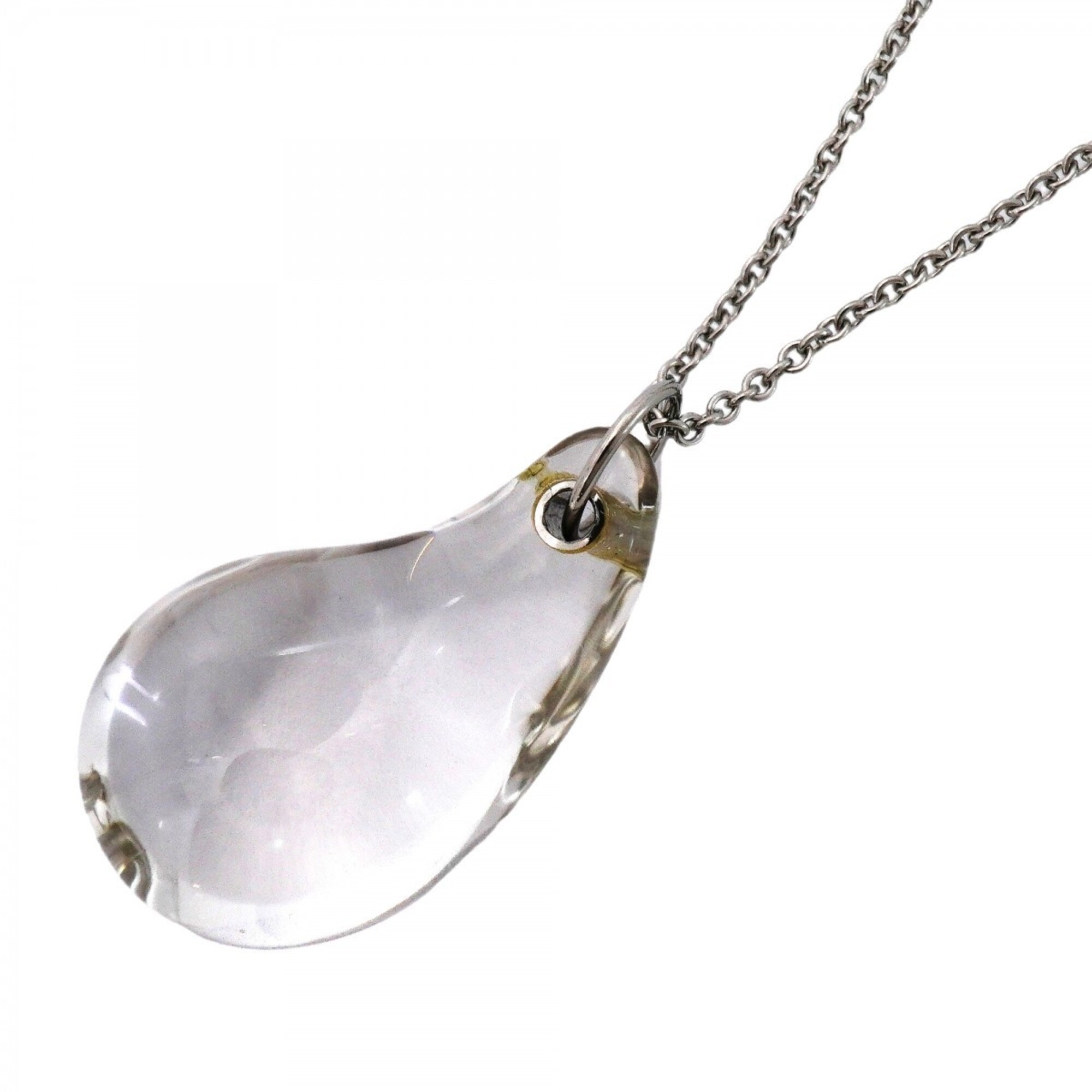 Tiffany & Co. Teardrop Necklace, Pt950 Platinum, Clear Crystal, Women\'s