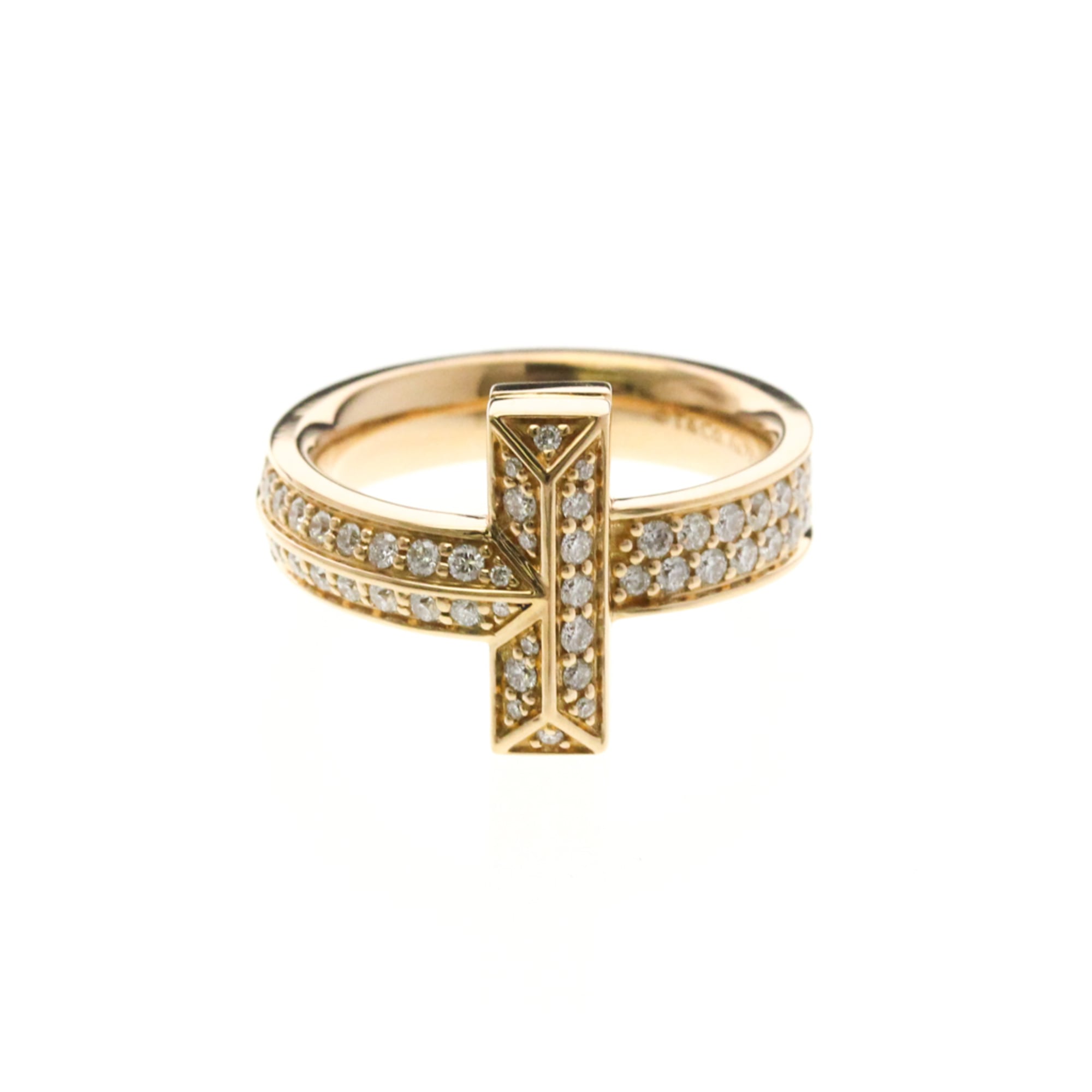 Tiffany T One Ring Diamond Pink Gold (18K) Fashion Diamond Band Ring Pink Gold
