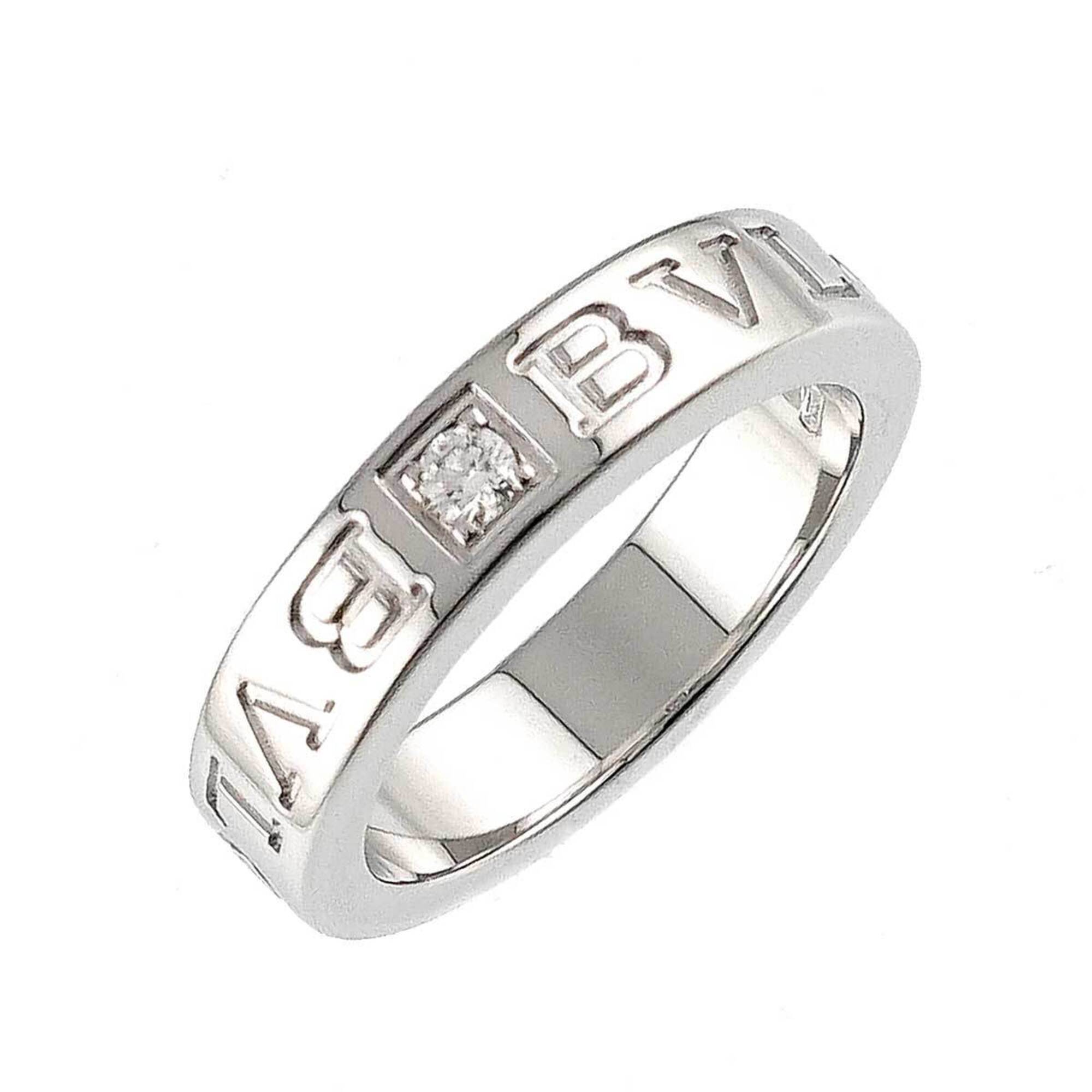 Bulgari BVLGARI B-ZERO1 Essential Ring with Diamonds, 18K WG White Gold 750.