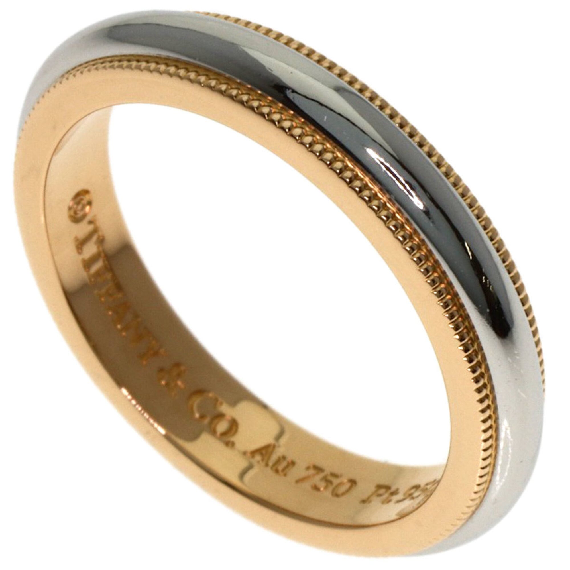 Tiffany & Co. Milgrain Ring, Platinum PT950/18KPG, Women\'s.