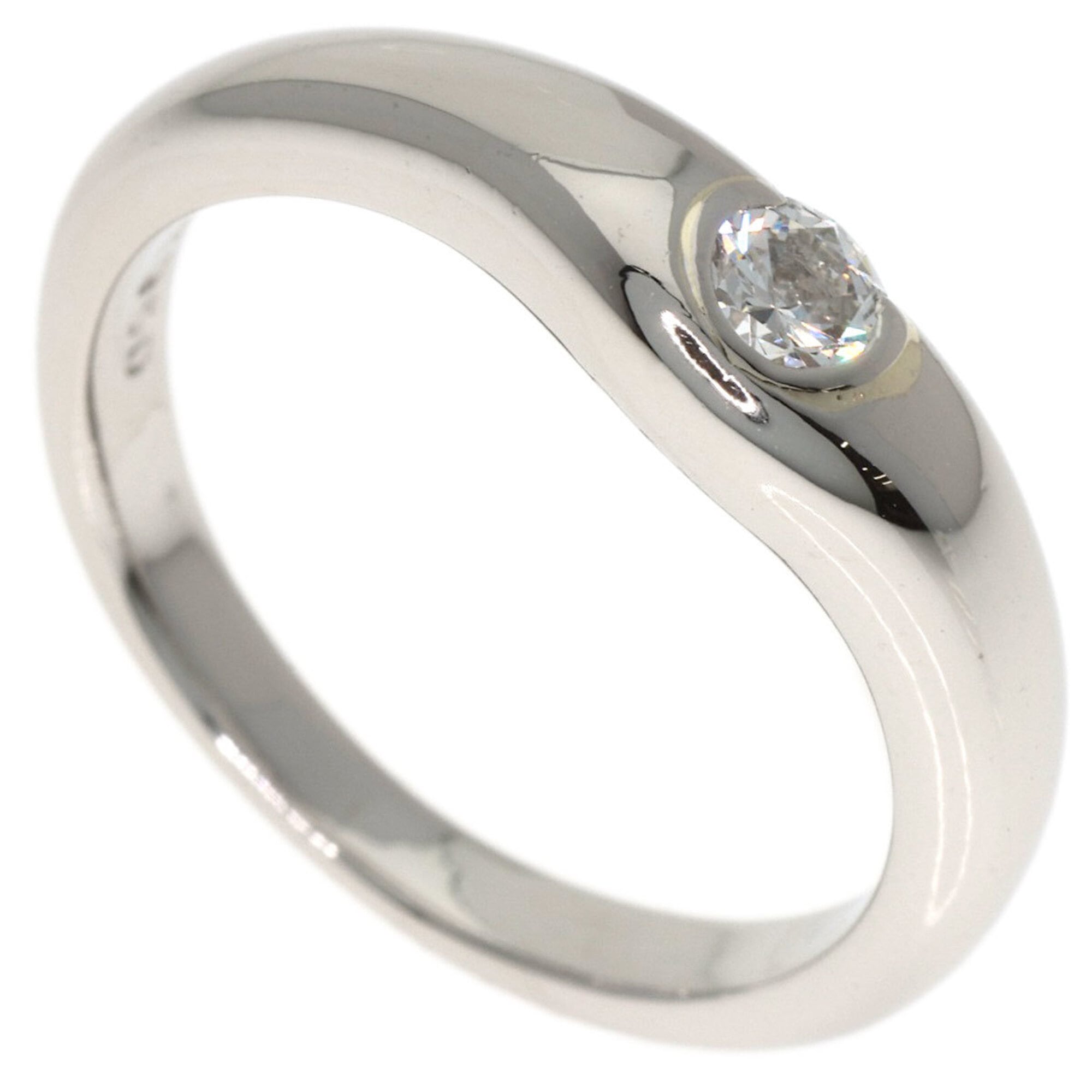 Tiffany & Co. Curved Band Diamond Ring, Platinum PT950, Women\'s.