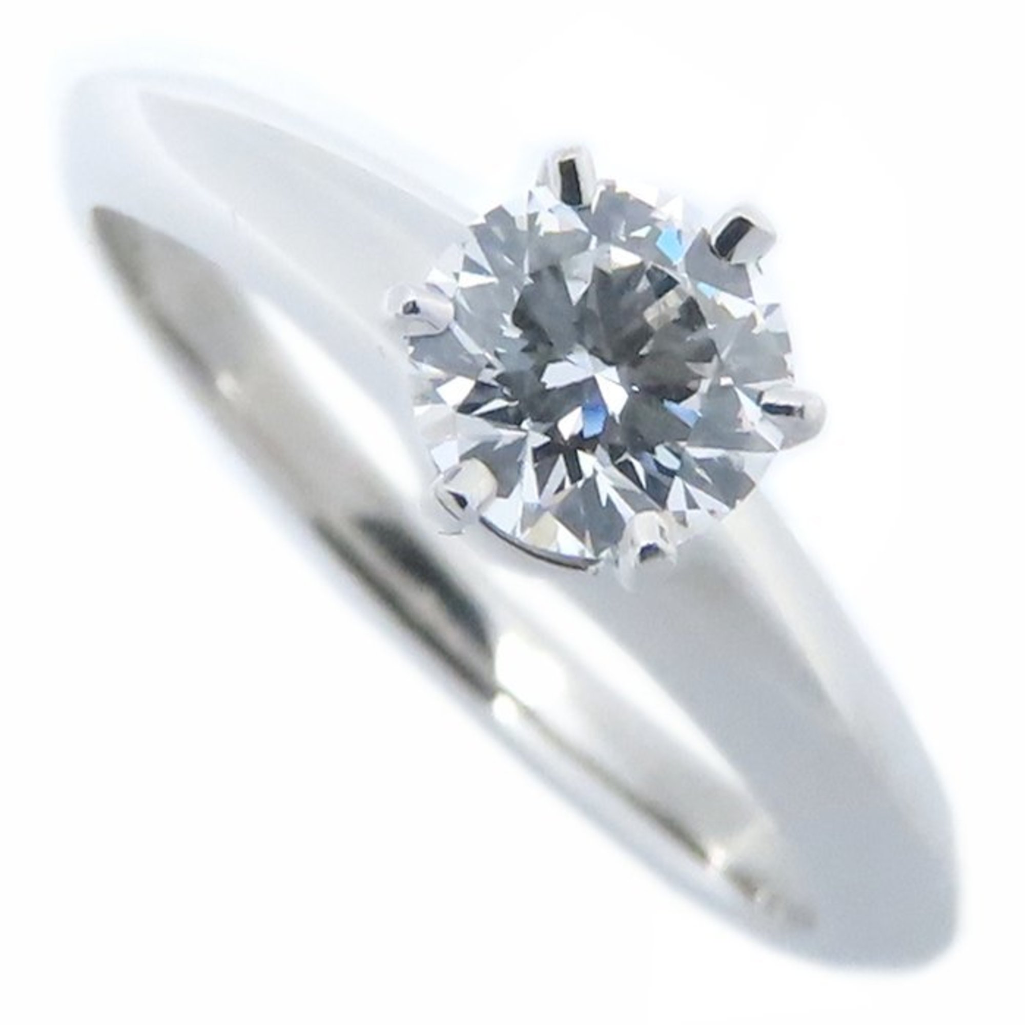 TIFFANY & Co. Tiffany Solitaire Ring with a 0.41ct Single Diamond, G.VS1, Pt950, Women\'s, 295108