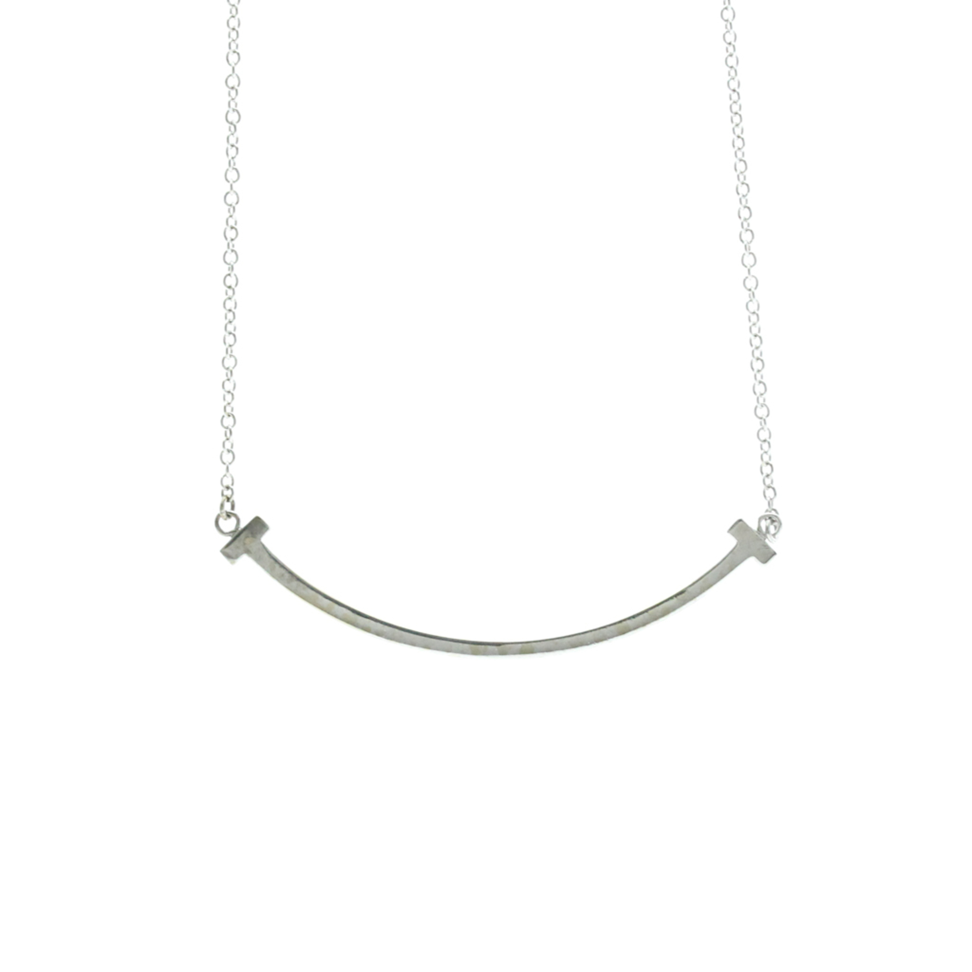 Tiffany Tiffany T Smile Small Necklace White Gold (18K) No Stone Women,Men Fashion Pendant Necklace