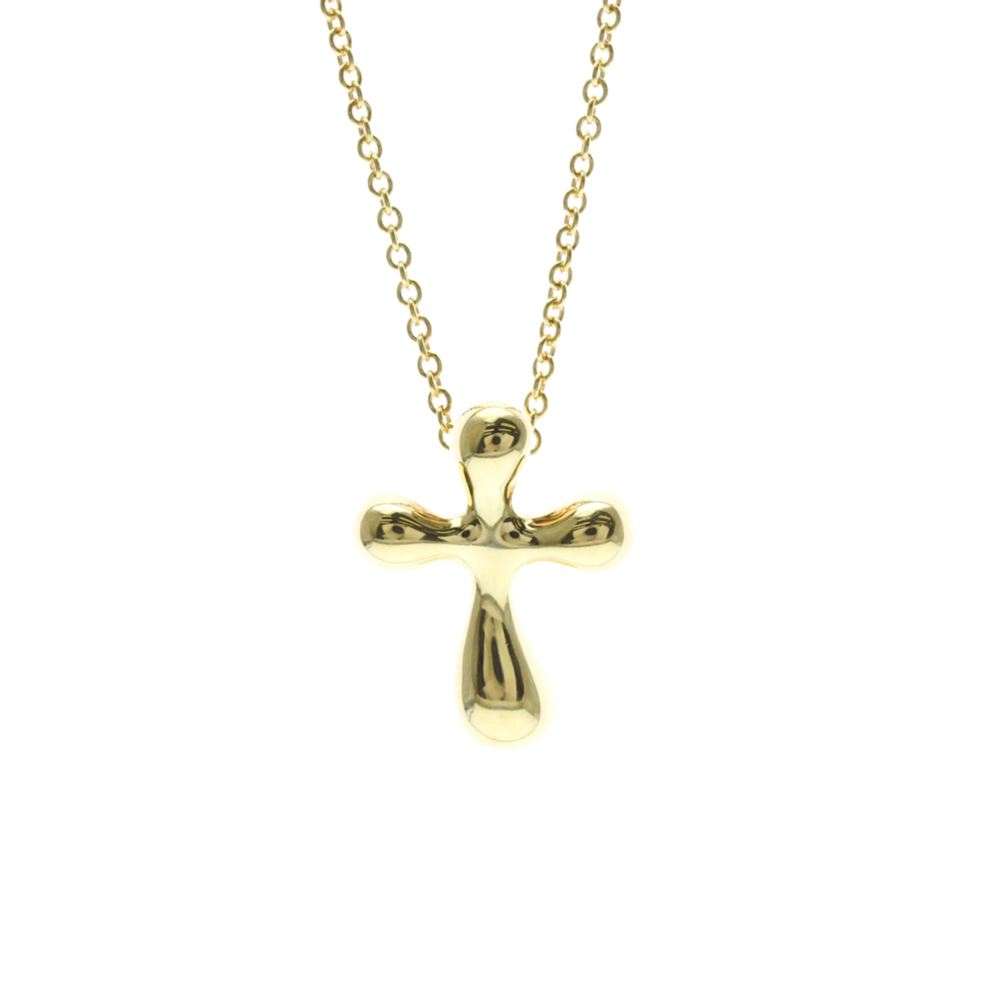 Tiffany Cross Necklace Yellow Gold (18K) No Stone Men,Women Fashion Pendant Necklace (Gold)