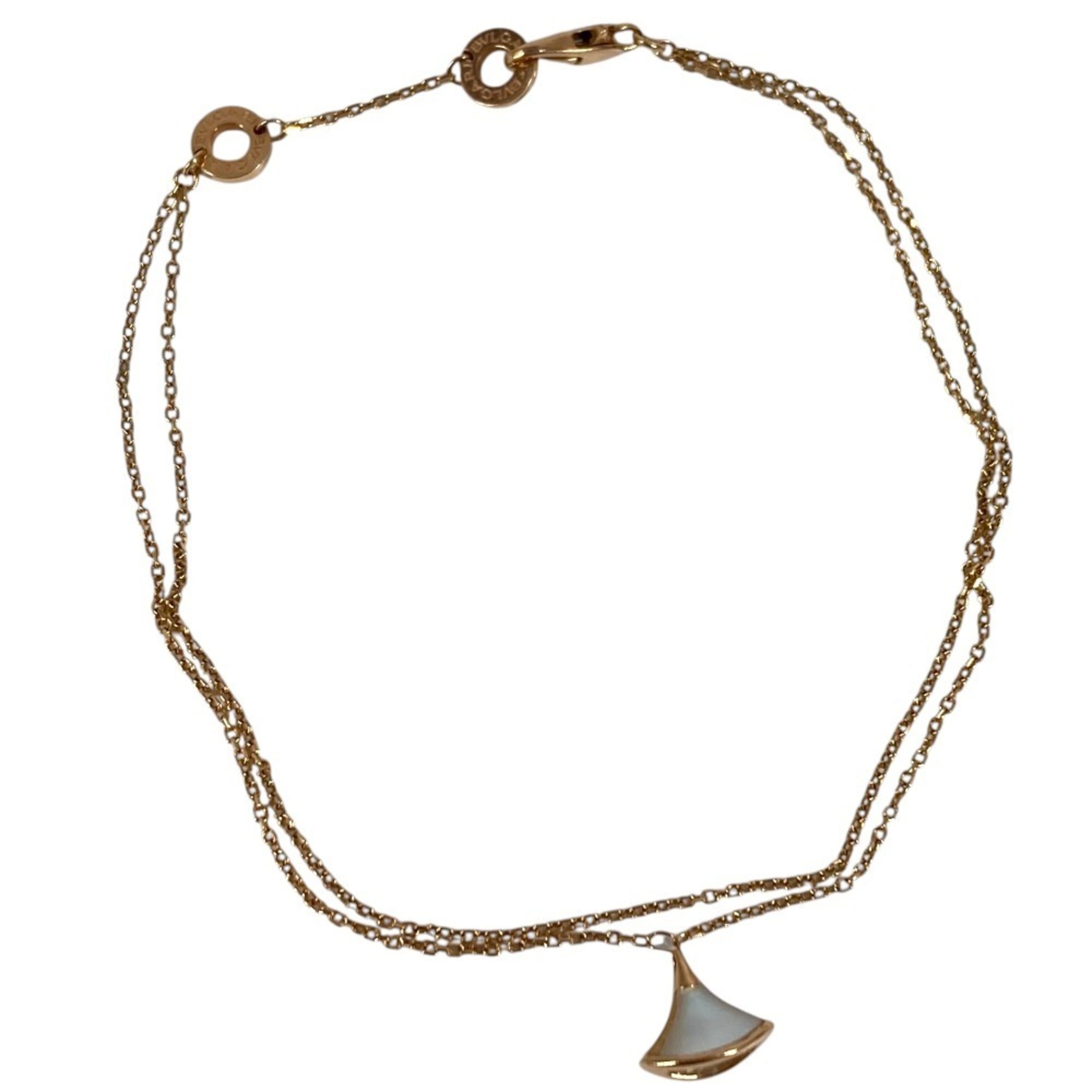 BVLGARI Diva\'s Dream Bracelet, Shell Accessory, Jewelry, Double Strand, 18K Gold Au750, Women\'s, P