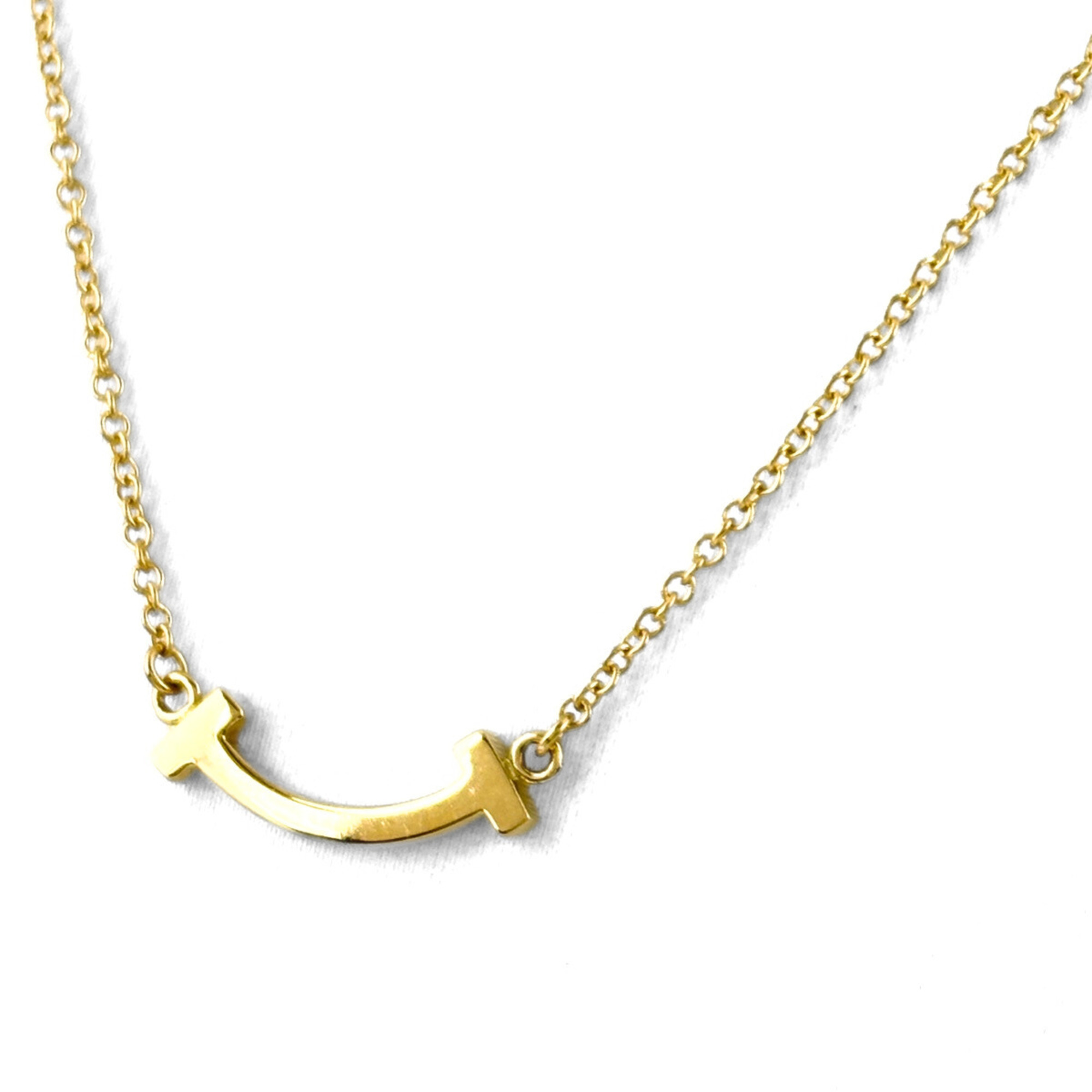 Tiffany & Co. T Smile Mini Necklace, Yellow Gold (750), Women\'s Necklace