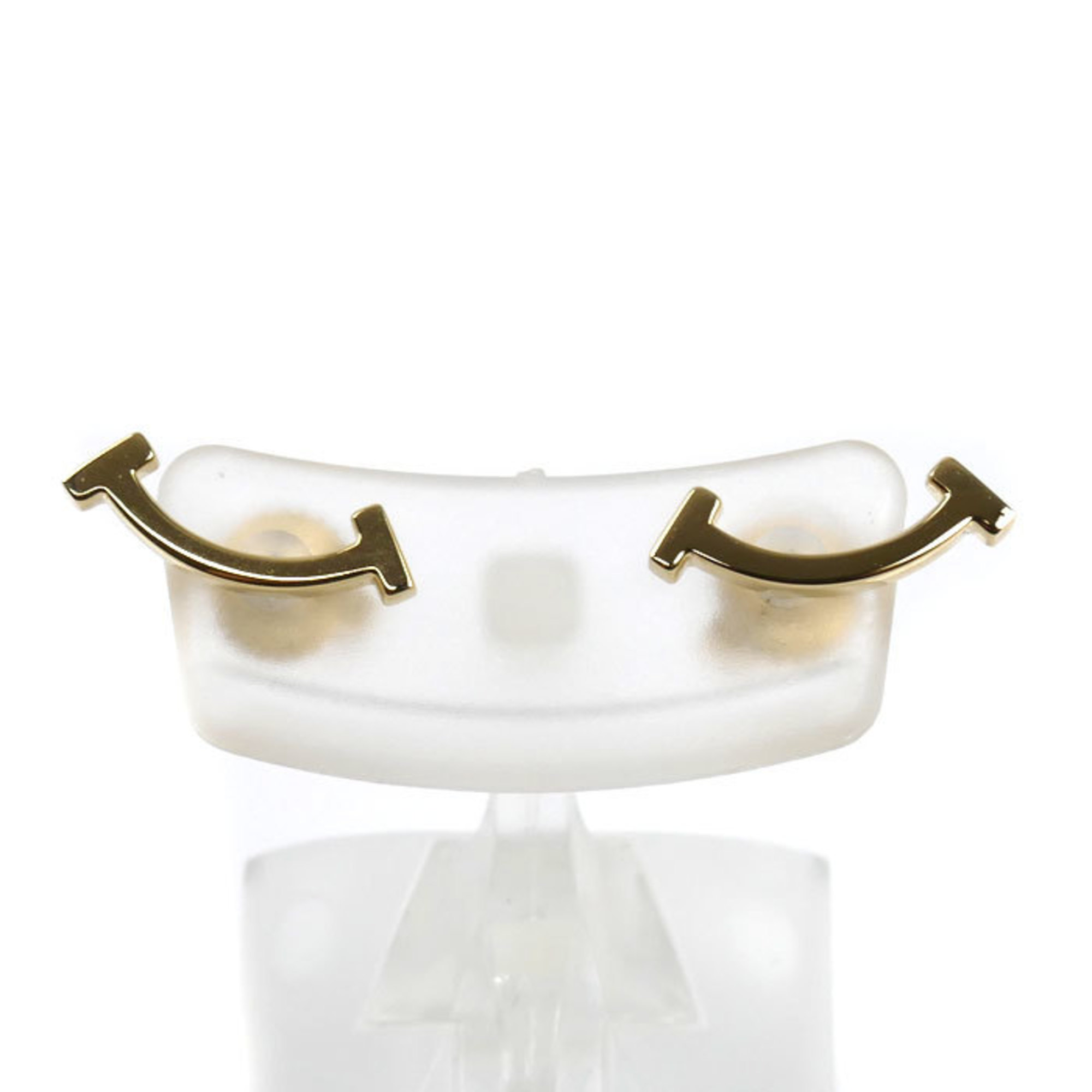 TIFFANY & Co. Tiffany 18K Yellow Gold T Smile Mini Earrings 60150766 1.7g Women\'s