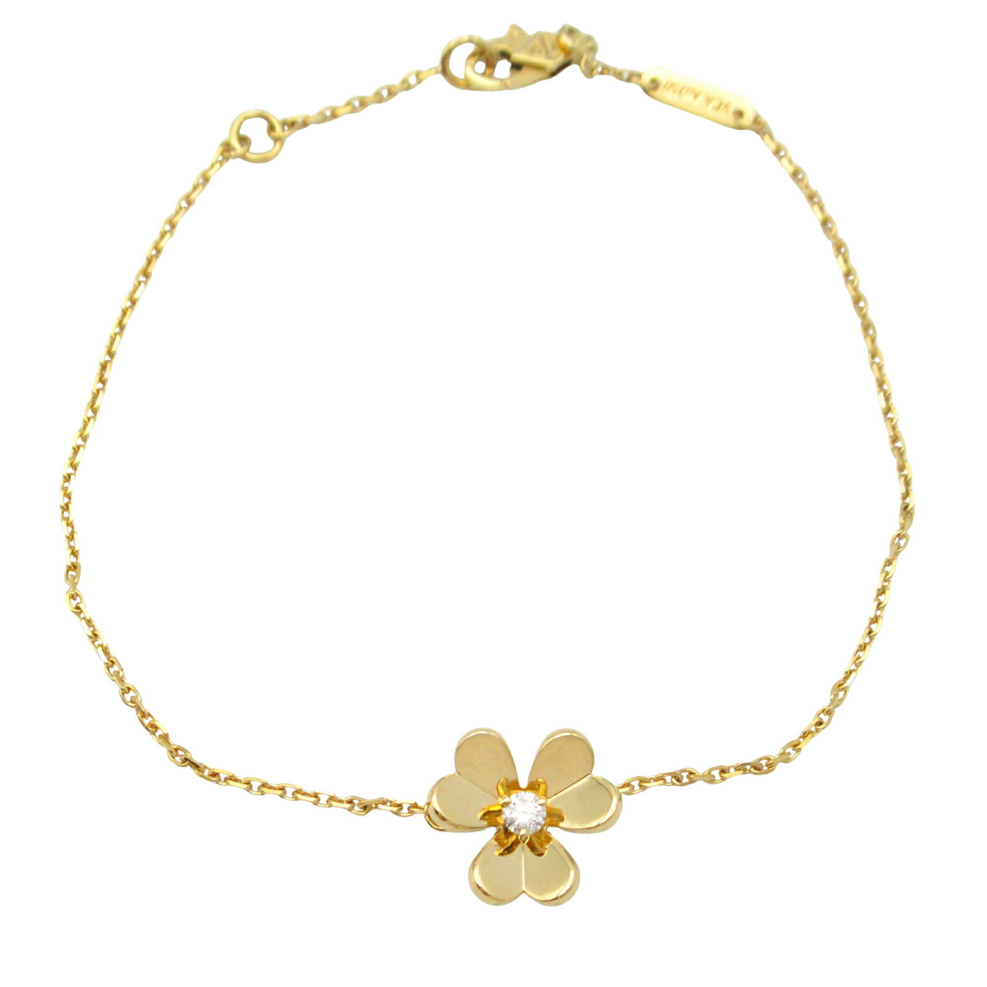 Van Cleef & Arpels Frivole Mini Diamond Bracelet 18K (Yellow Gold) Women\'s Clear