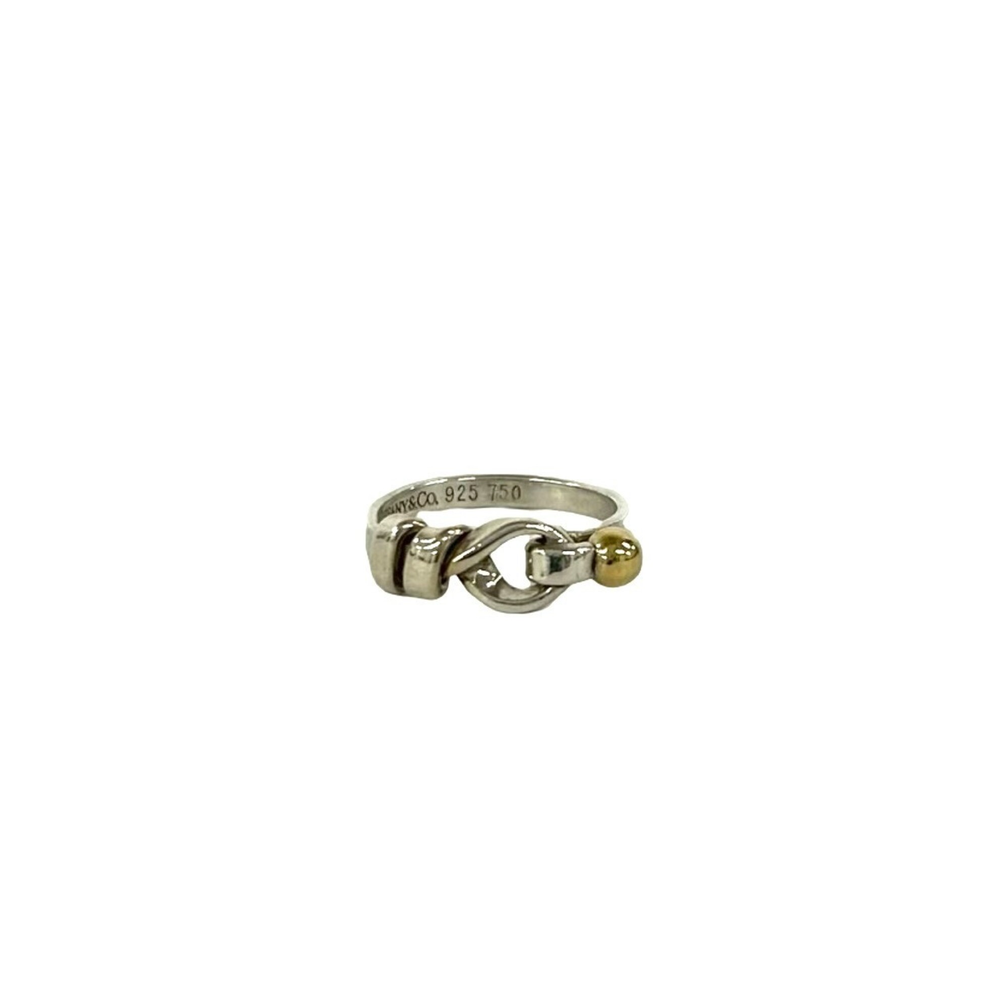 TIFFANY&Co. Tiffany Love Knot Ring, Hook & Eye, Sterling Silver 925, 18K Yellow Gold, Silver, 00149